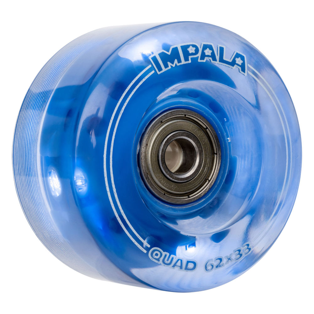 Impala 62mm Light Up Quad Roller Skating Wheels - 4 Pack for Night Skating, Rink & Outdoor Use