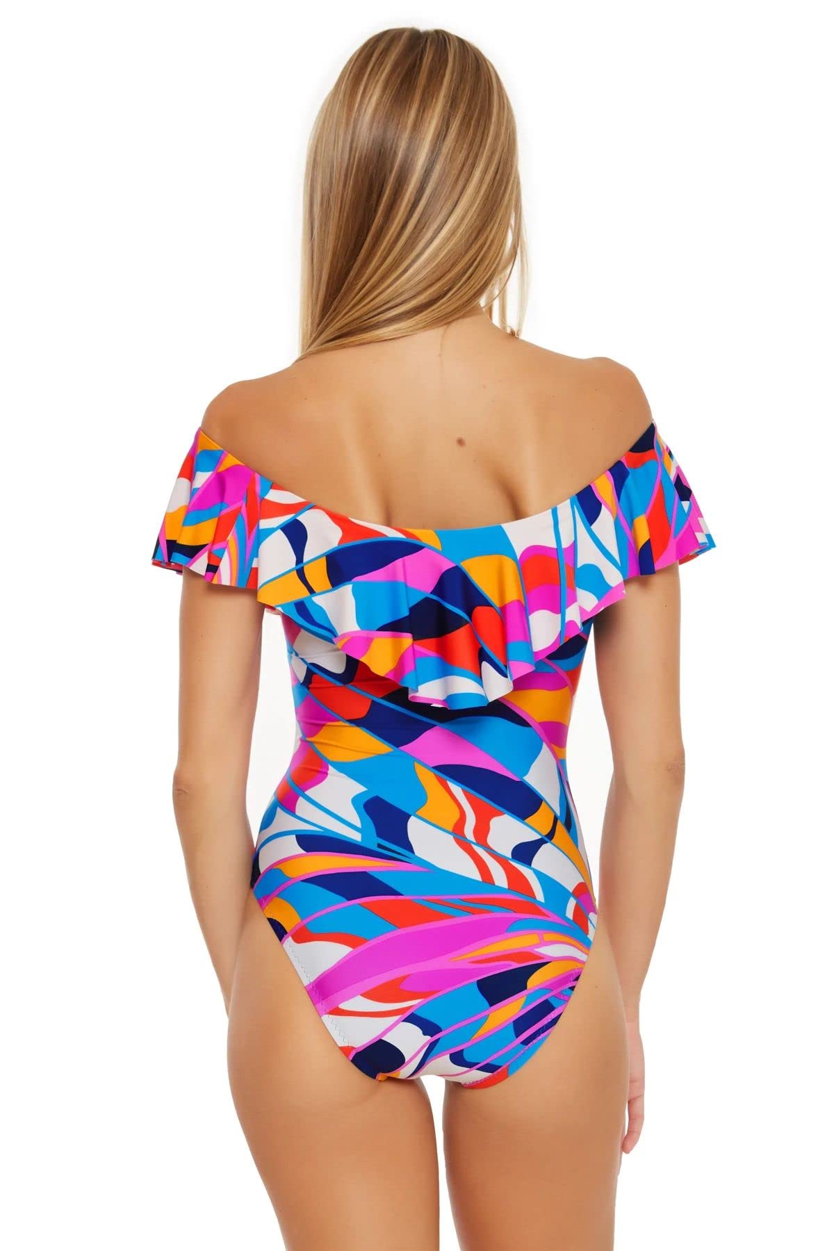 Trina Turk Women's Rio Off-Shoulder One Piece Swimsuit - Stylish Beachwear for Pool, Vacation & Summer Getaways