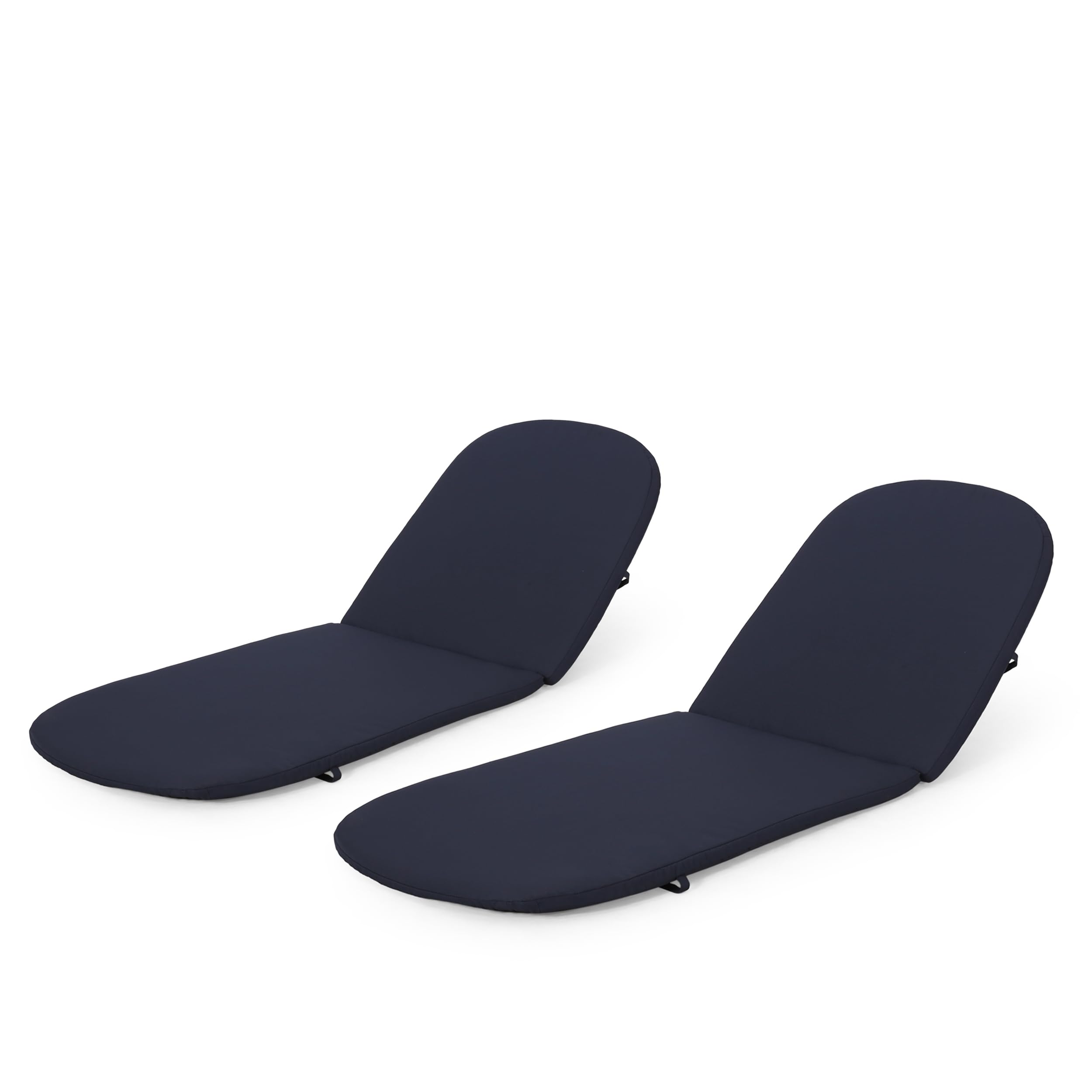 Christopher Knight Home Caspar Outdoor Water Resistant Chaise Lounge Cushions - Navy Blue (Set of 2) | Patio, Poolside & Garden Furniture Accessories for Relaxation