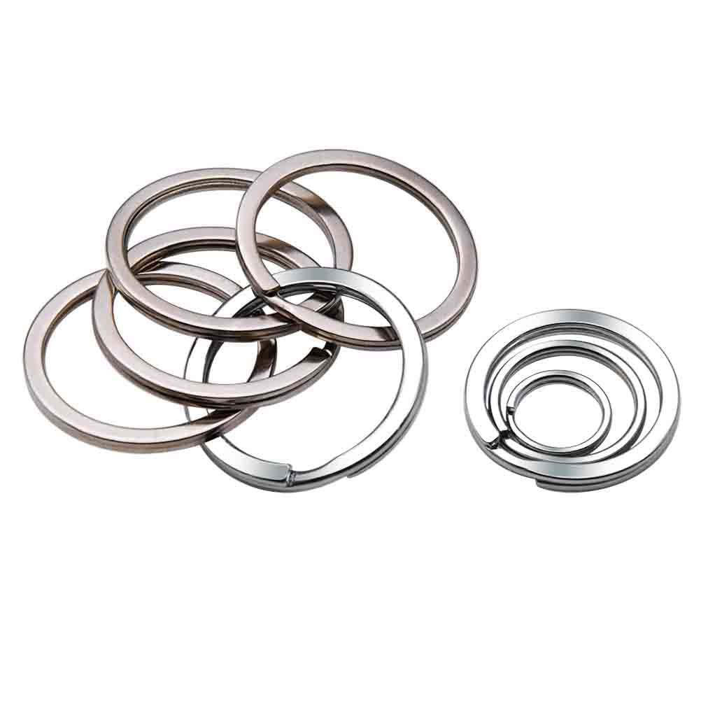Durable Key Rings for Keys - Flat O Shape Metal Keychain Rings for Women & Men - Car Key Accessories, DIY Crafts - Perfect for Home, Office, and Travel Organization