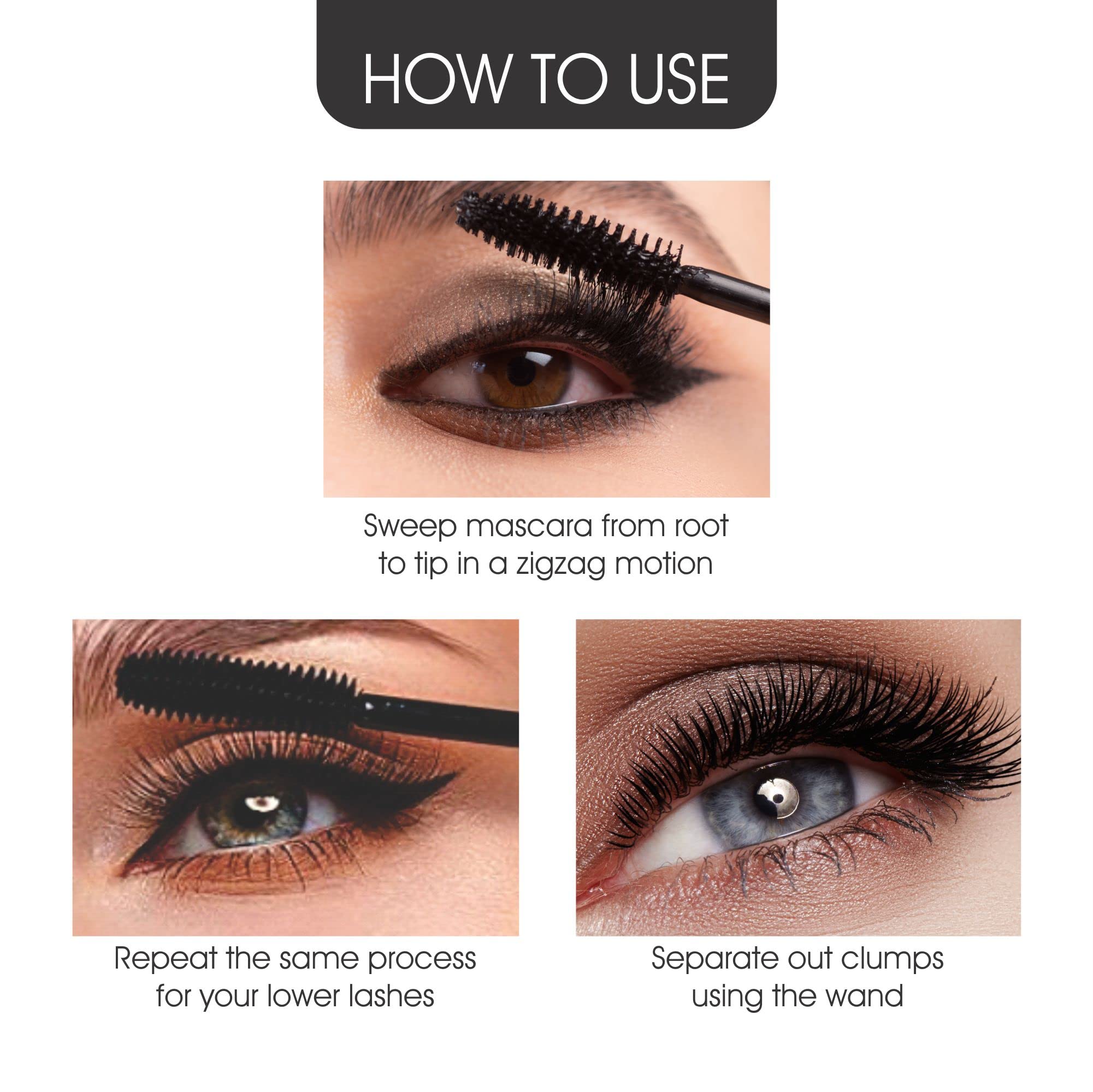 Swiss Beauty Twist and Turn Mascara - Waterproof & Smudge Proof Volumizing Mascara for Bold, Thick Lashes | Black Eye Makeup (10ml) | Perfect for Daily Wear, Parties & Special Occasions