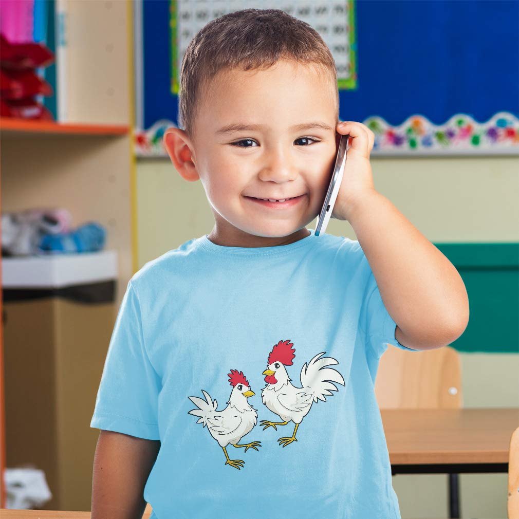 Farm Chicken & Rooster Toddler T-Shirt - Cute Farm Animal Print Boys & Girls Tee - Perfect for Playdates, Farm Visits & Everyday Wear
