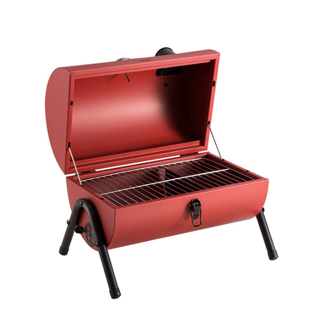 Portable Outdoor BBQ Grill Set - Thickened Charcoal Grill with Oven Tools for Picnic, Camping & Backyard Cooking - Household Charbroiler (Red) | Perfect for Tailgating, Beach Parties & Family Gatherings