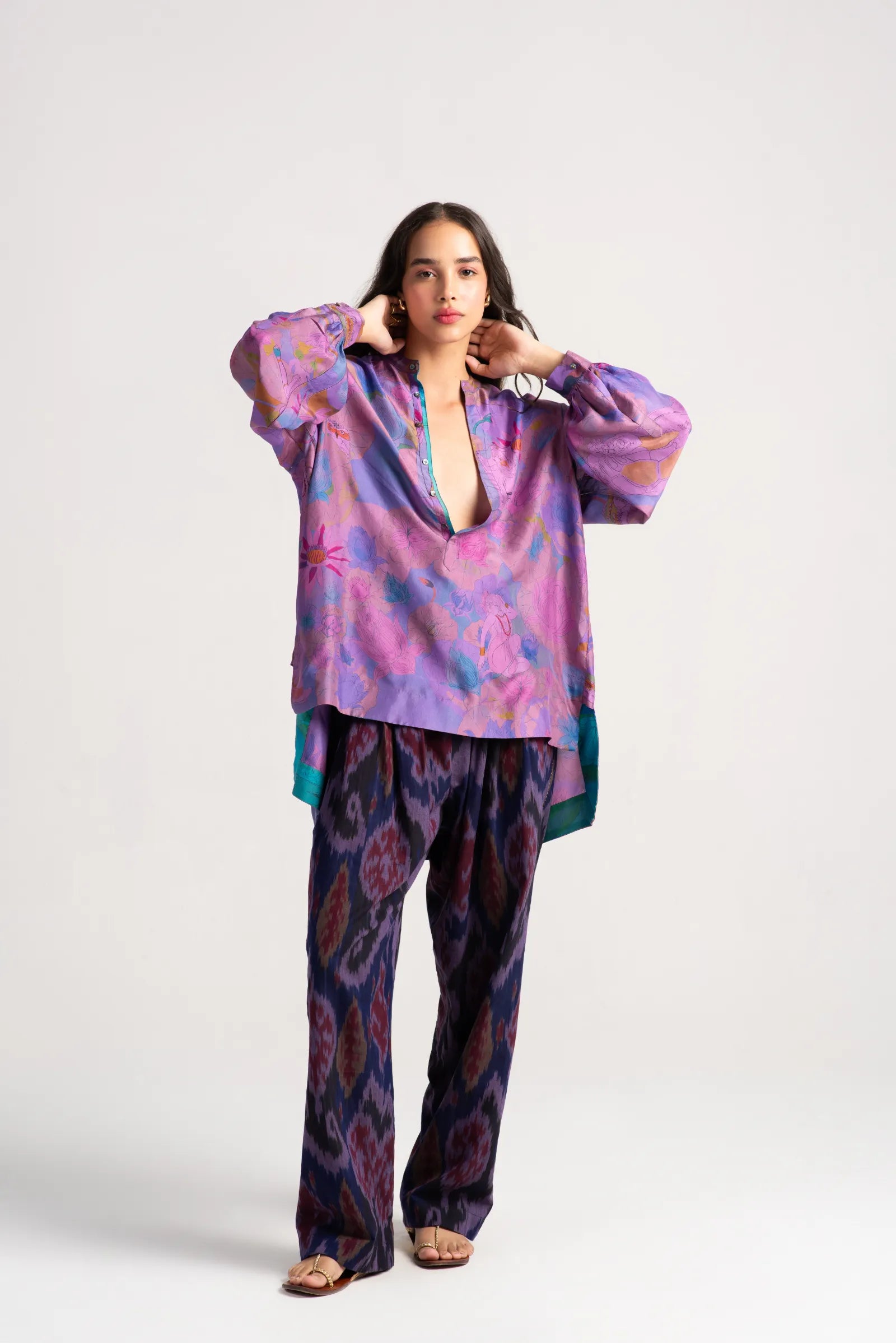 Sabrina Silk Shirt in Amethyst Purple - Elegant Women's Blouse for Work & Evening Wear