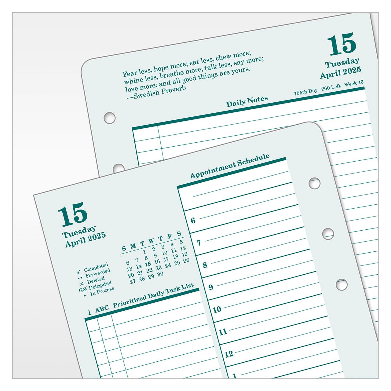 FranklinCovey 2-Page Daily Planner 2025-2026 - Compact Ring-Bound Organizer for Productivity & Time Management | Perfect for Professionals, Students & Goal Tracking (April 2025 - March 2026)