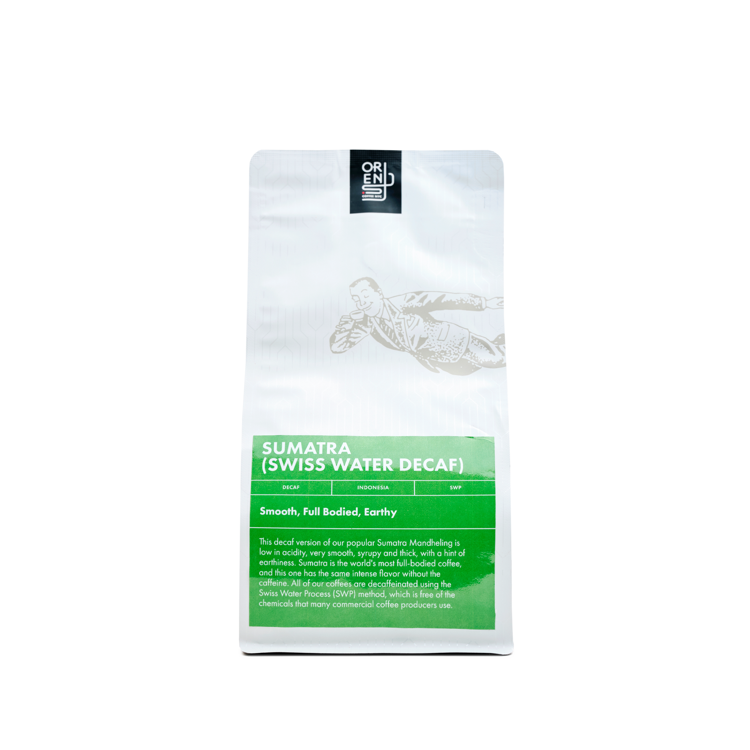 Organic Swiss Water Process Decaf Sumatra Coffee - Medium Roast, Low Acid, Rich Flavor - Perfect for Morning Brew, Office & Home Use