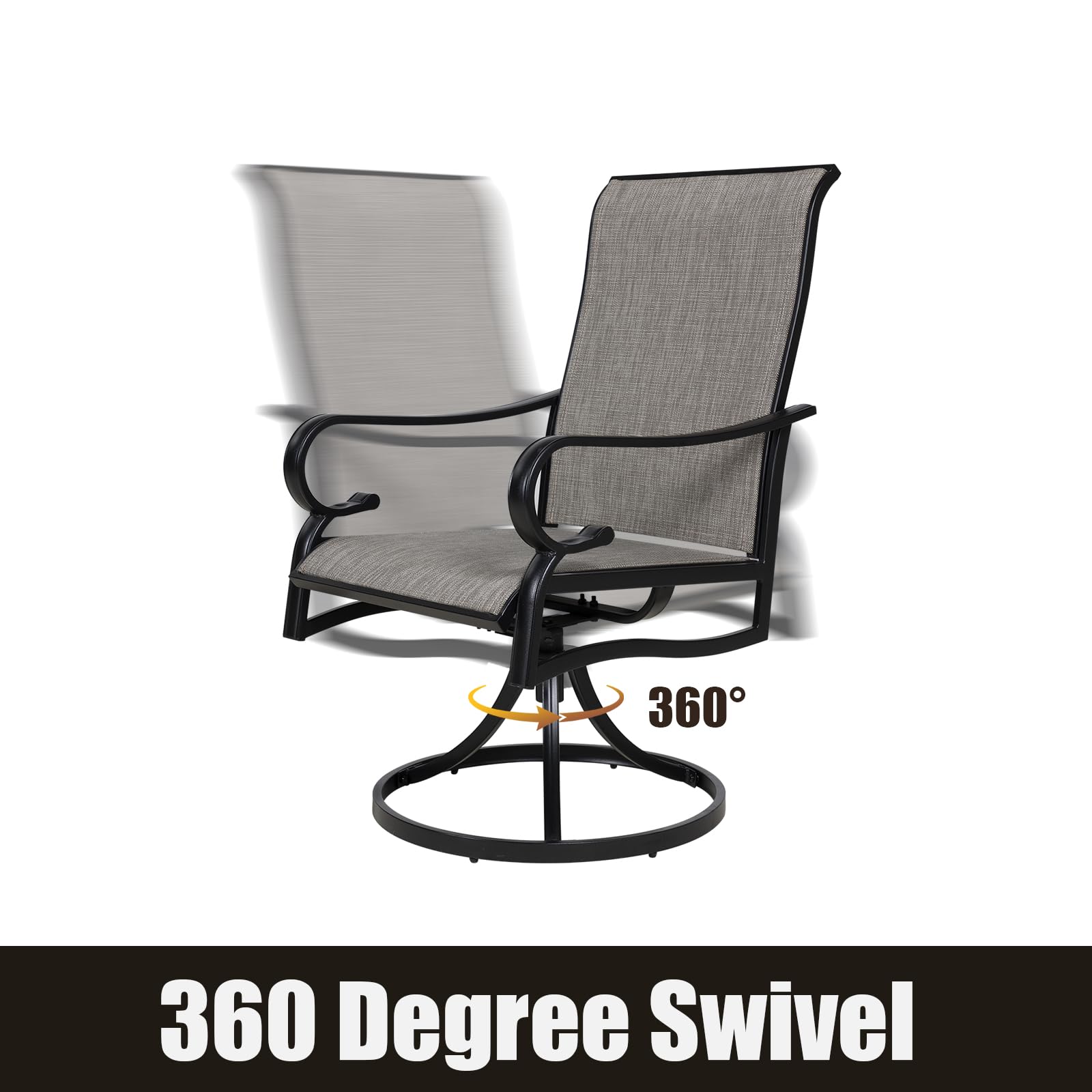 MEOOEM 4-Piece Patio Dining Chairs Set - Outdoor Swivel Bistro Chairs with High Back & Textilene Fabric - Weather-Resistant Garden Furniture for Backyard, Poolside & Restaurant Use
