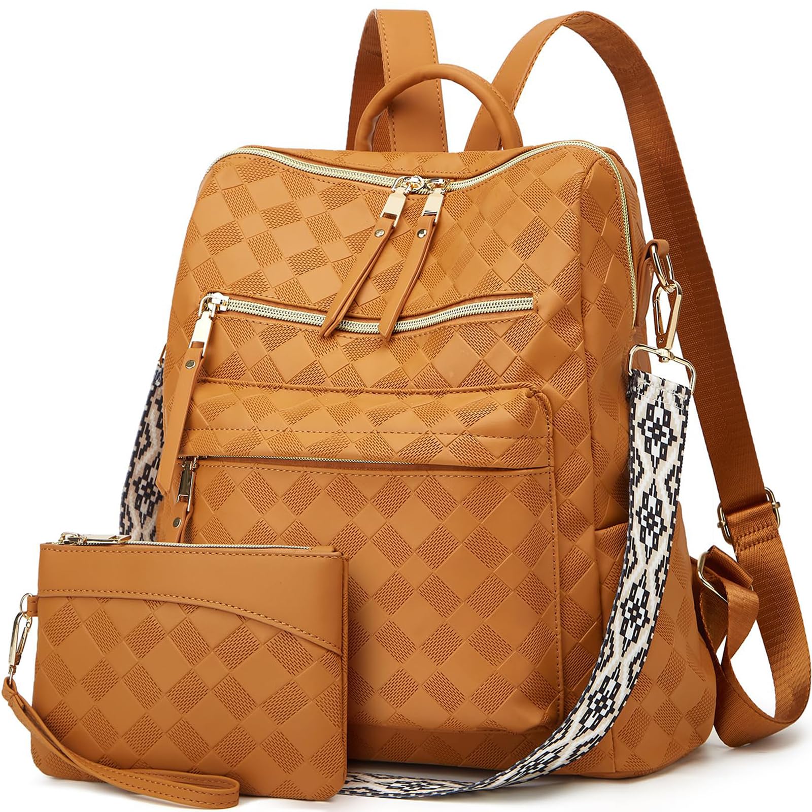 Stylish Women's PU Leather Convertible Backpack Purse - 2-in-1 Travel Satchel & Handbag Set for Daily Use, Work & Weekend Getaways