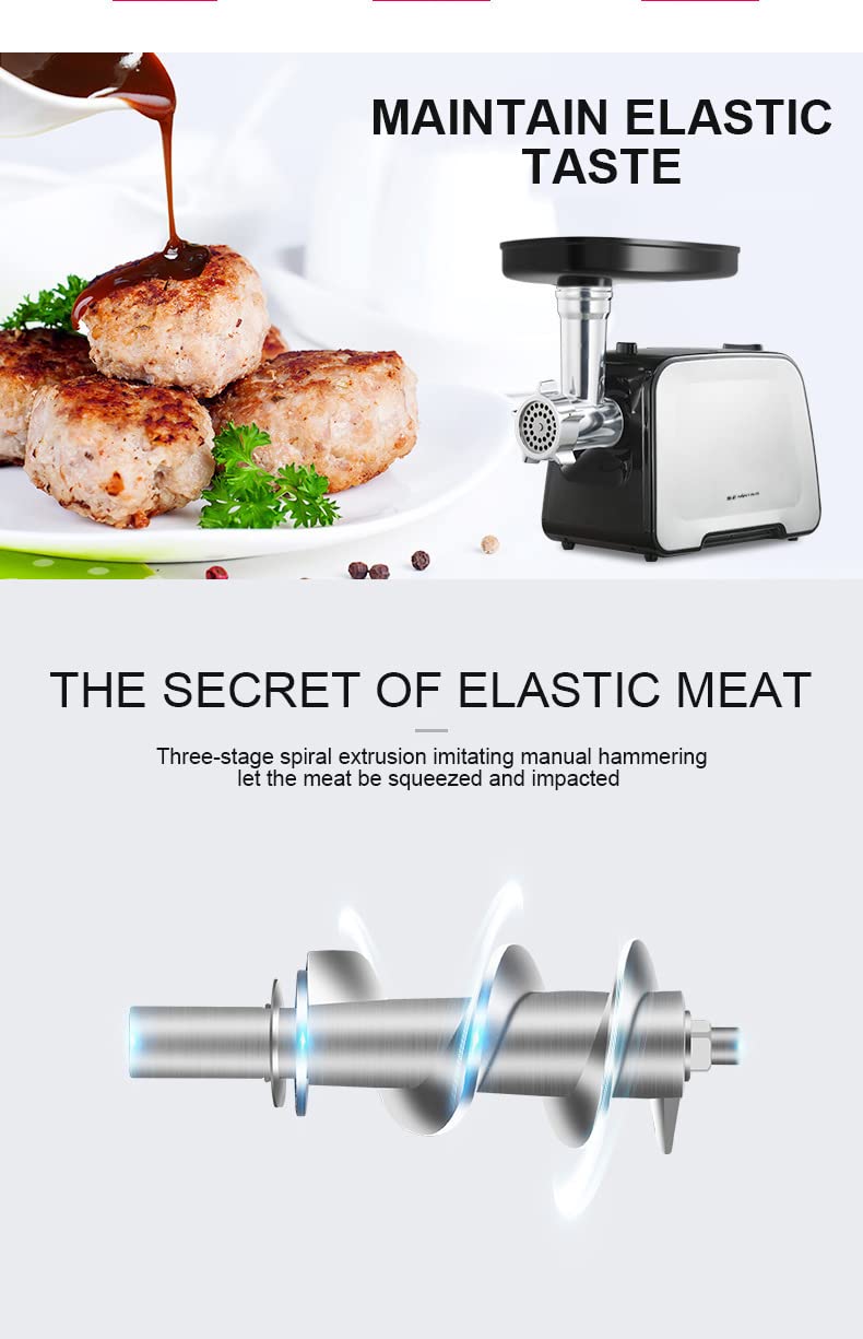400W Electric Meat Grinder & Sausage Stuffer - Heavy Duty Mincer Machine with 2 Size Plates for Home Kitchen, BBQ, Camping & Food Prep