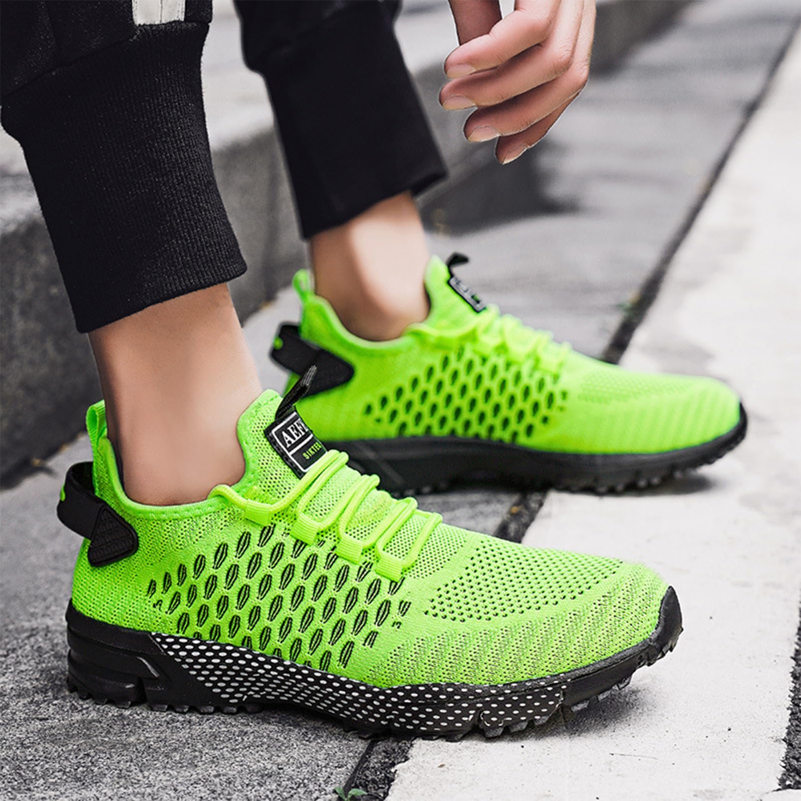 **Ephirebra Men's Knit Mesh Slip-On Sneakers - Breathable Flat Casual Shoes for Walking, Running & Gym - Non-Slip Comfortable Low-Top Trainers for Outdoor & Daily Wear**