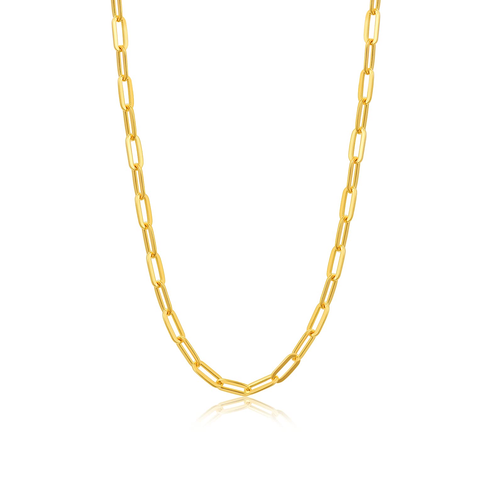 18K Real Gold Paperclip Link Chain Necklace for Women - 1.5mm Durable Italian Gold Necklace Jewelry Gift for Her, Mom, Wife, Girlfriend - Perfect for Everyday Wear, Special Occasions & Gifting