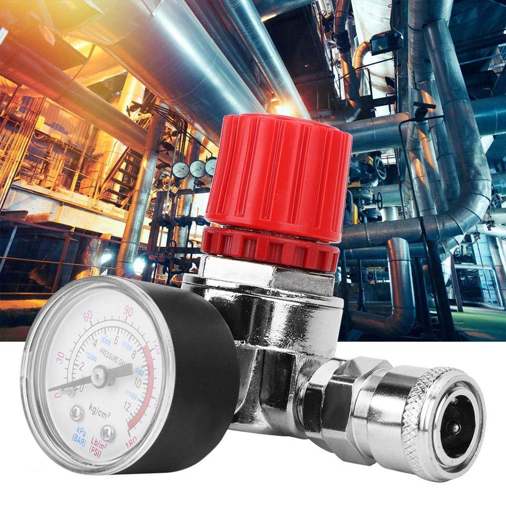 Air Compressor Pressure Regulator with Dial Gauge - Zinc Alloy Control Valve & Switch for Air Tools | Perfect for Pneumatic Systems, HVAC, and Industrial Applications
