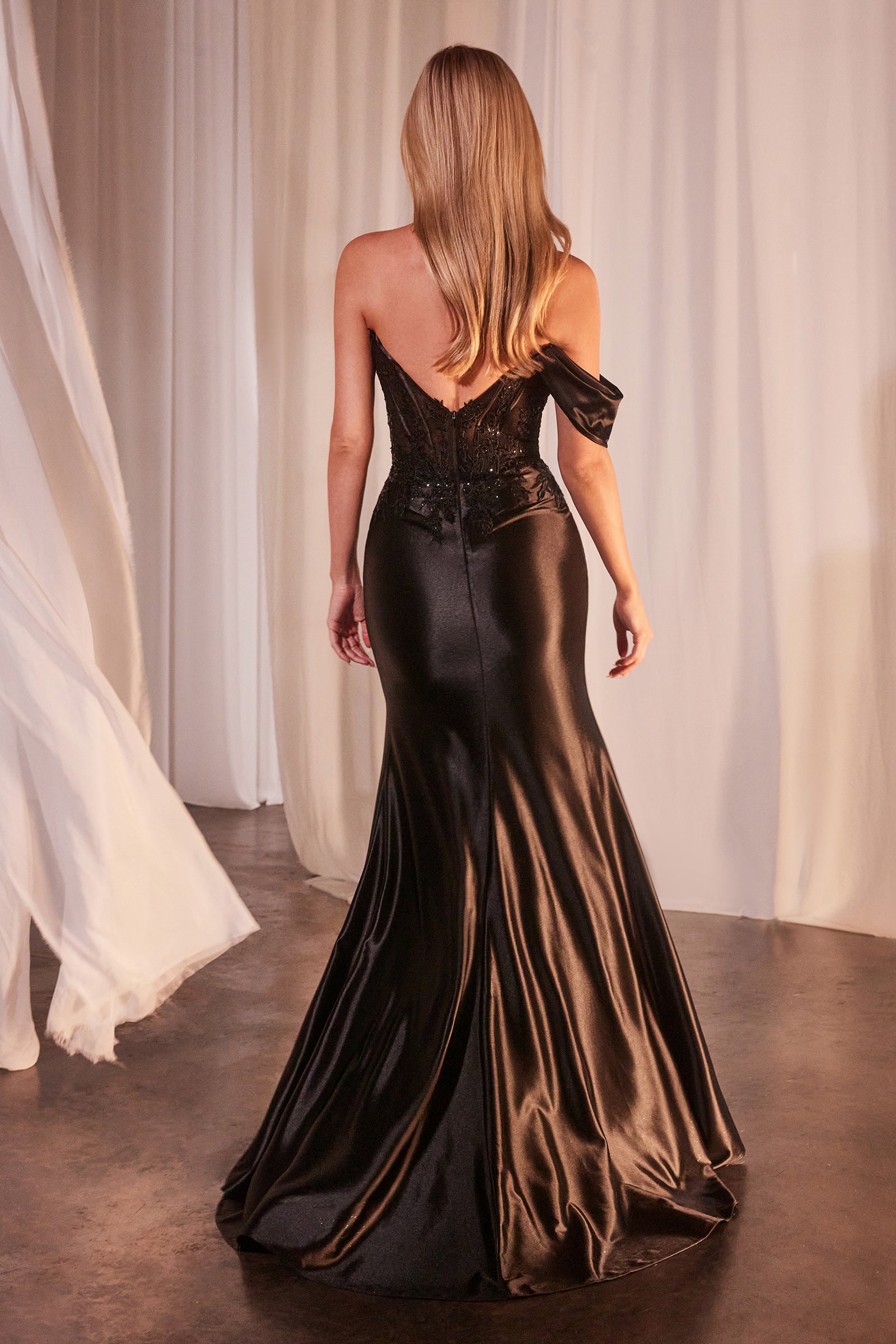 Elegant Phoebe Gown - Lace & Satin Fit and Flare Evening Dress for Prom, Wedding & Special Occasions