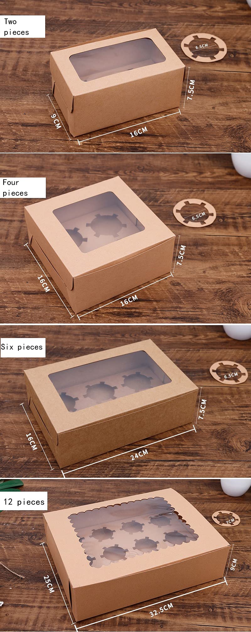 Mayata 10-Pack White Bakery Boxes with Clear Window - Perfect for Cakes, Pastries, Cookies, Pies & Cupcakes | Includes Cake Cutlery, Decorative Stickers & Ribbons | 2 Cake Carriers (16x9x7.5cm) | Ideal for Bakeries, Dessert Shops & Home Baking Gifts