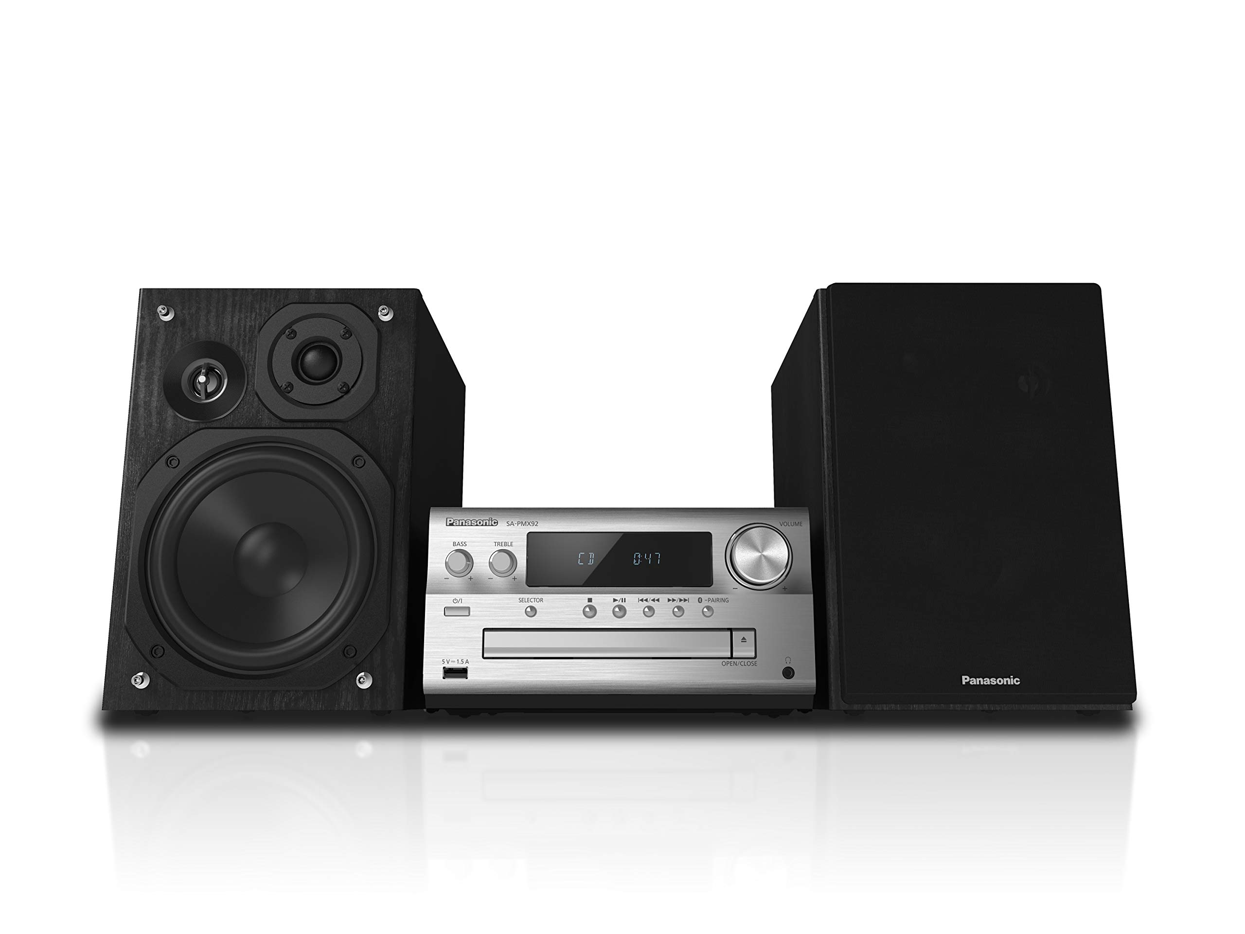 Panasonic SC-PMX92EG-S 120W 3-Way High Resolution Bluetooth Speaker with DAB+, AUX, Optical Input & USB DAC - Silver (French Version) | Perfect for Home Audio, Parties & Music Lovers
