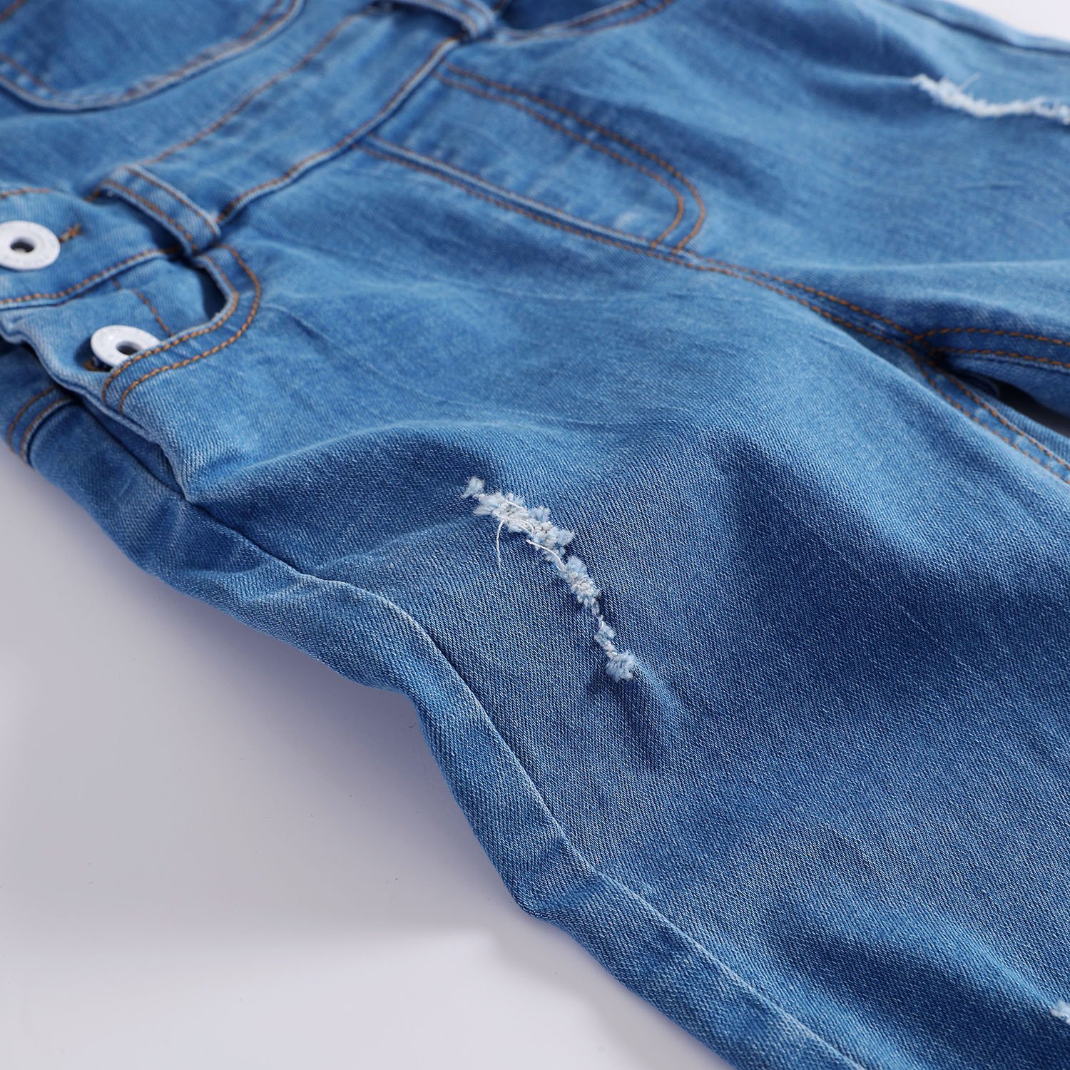 KIDSCOOL SPACE Light Blue Denim Overalls for Baby & Toddler Boys Girls - Durable Jean Workwear Dungarees for Playtime, Outdoor Adventures & Casual Wear
