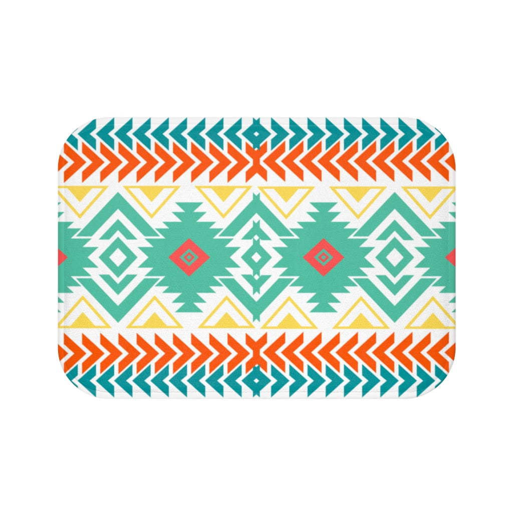 Southwestern Boho Bath Mat - Non-Slip Shower Mat for Bathroom, Soft Absorbent Cotton Rug - Perfect for Boho Decor, Farmhouse & Modern Bathrooms