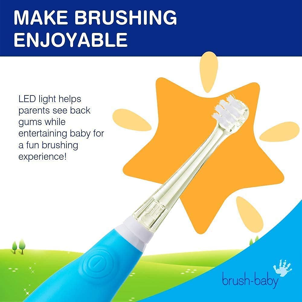 BabySonic Electric Toothbrush for Babies & Toddlers 0-3 Years - Soft Bristles, Suction Cup Base, 2-Minute Timer, Waterproof Design - Perfect for Gentle Oral Care & Early Brushing Habits Development