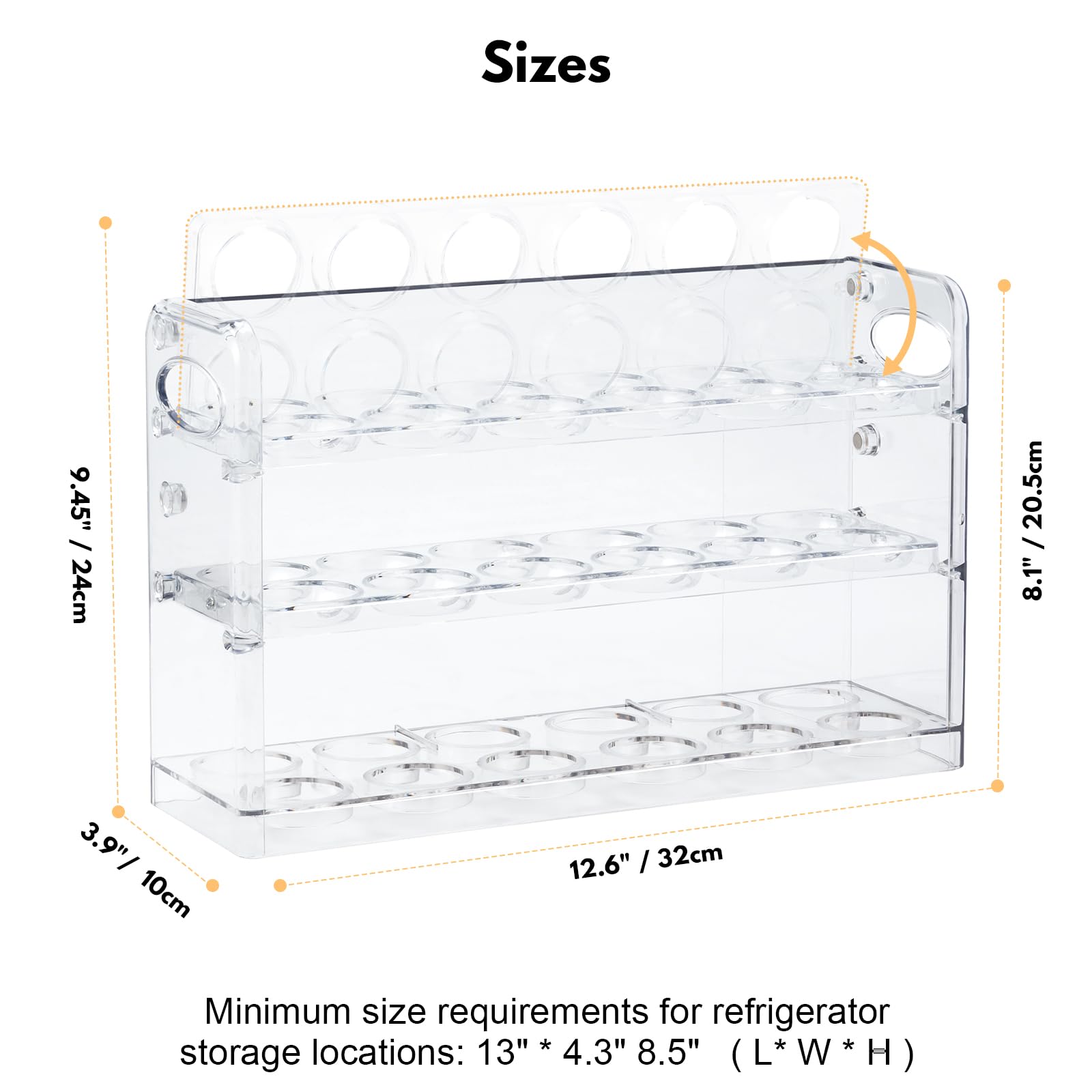 36 Egg Holder for Refrigerator - Clear PET Plastic Egg Storage Container with Dispenser - Kitchen Countertop Organizer for Fresh Eggs (Perfect for Breakfast Meal Prep & Baking)