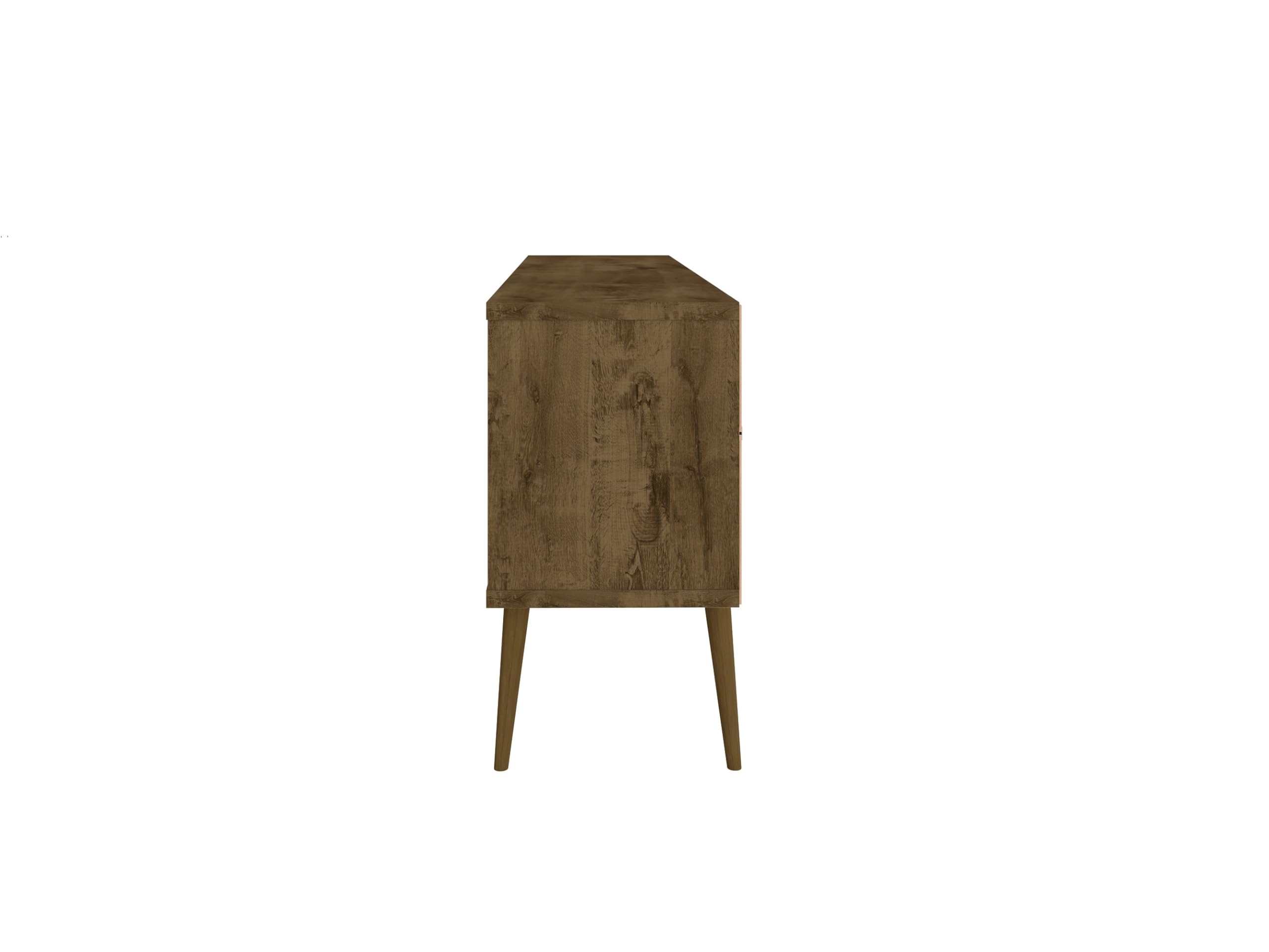 Mid Century Modern TV Stand for 60 Inch TVs - Bradley Rustic Brown Entertainment Center with Storage Shelves & Soft Close Doors - Perfect for Living Room & Home Theater Setup
