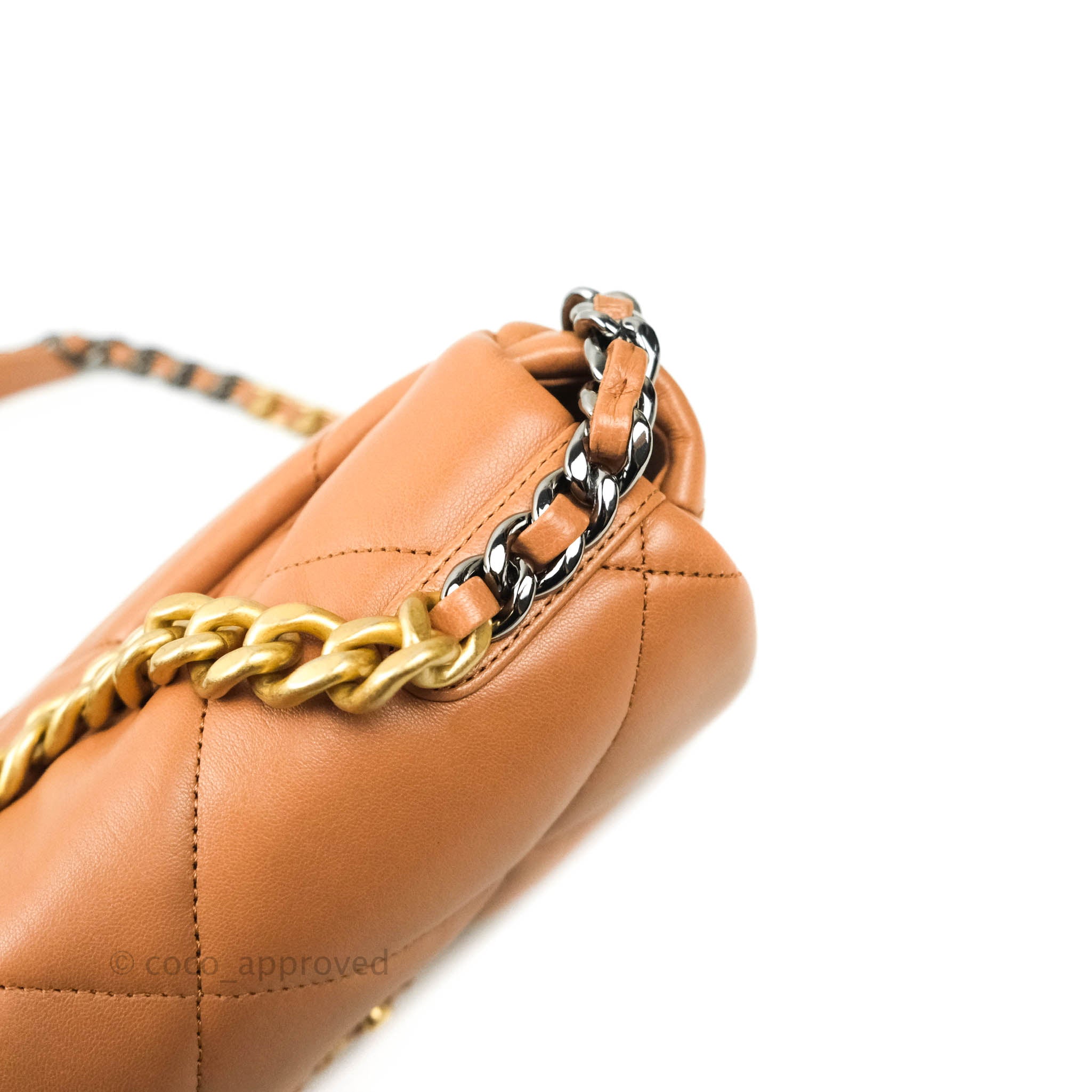 Chanel 19 Small Handbag in Dark Beige Caramel with Mixed Hardware - Perfect for Work, Travel & Evening Events
