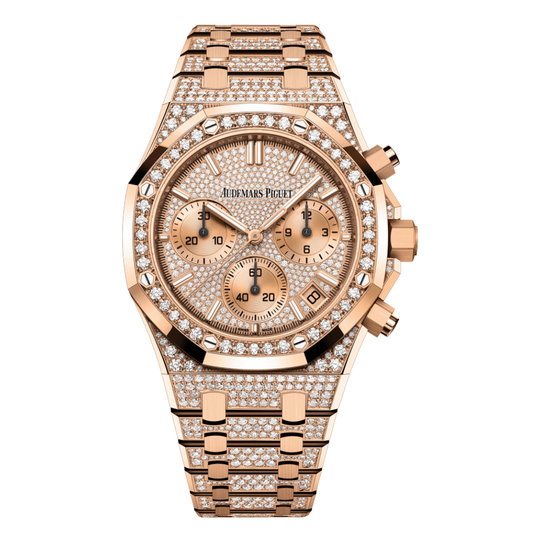 Audemars Piguet Royal Oak Selfwinding Chronograph 41mm Rose Gold Watch with Diamond Bezel 26242OR.ZZ.1322OR.02 - Luxury Men's Timepiece for Business, Gala & Special Occasions