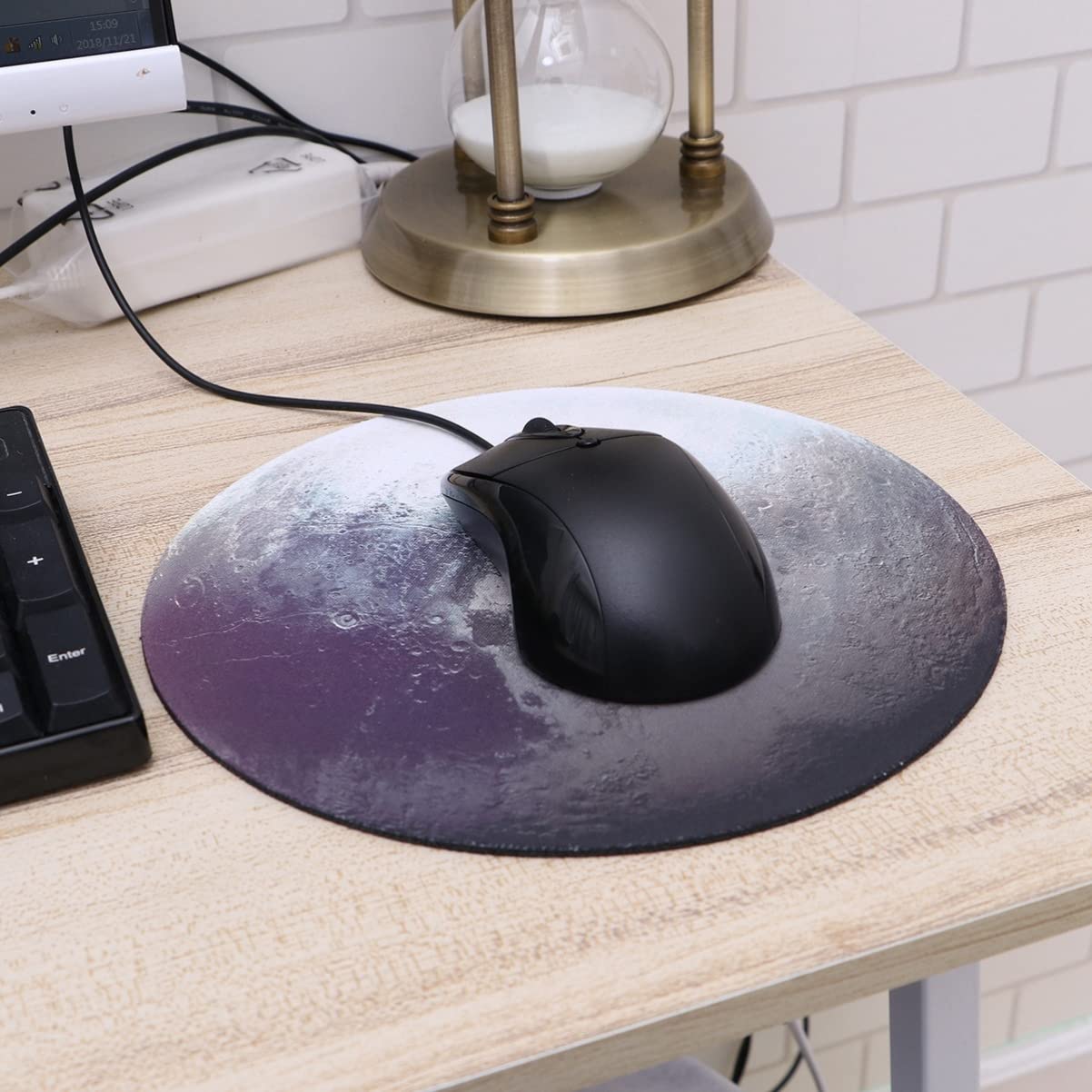 SOLUSTRE Custom Round Mouse Pad - Anti-Slip Desk Mat for PC, Laptop & Home Office | Pluto-Themed Computer Accessory for Gaming & Work (9.8 Inch)