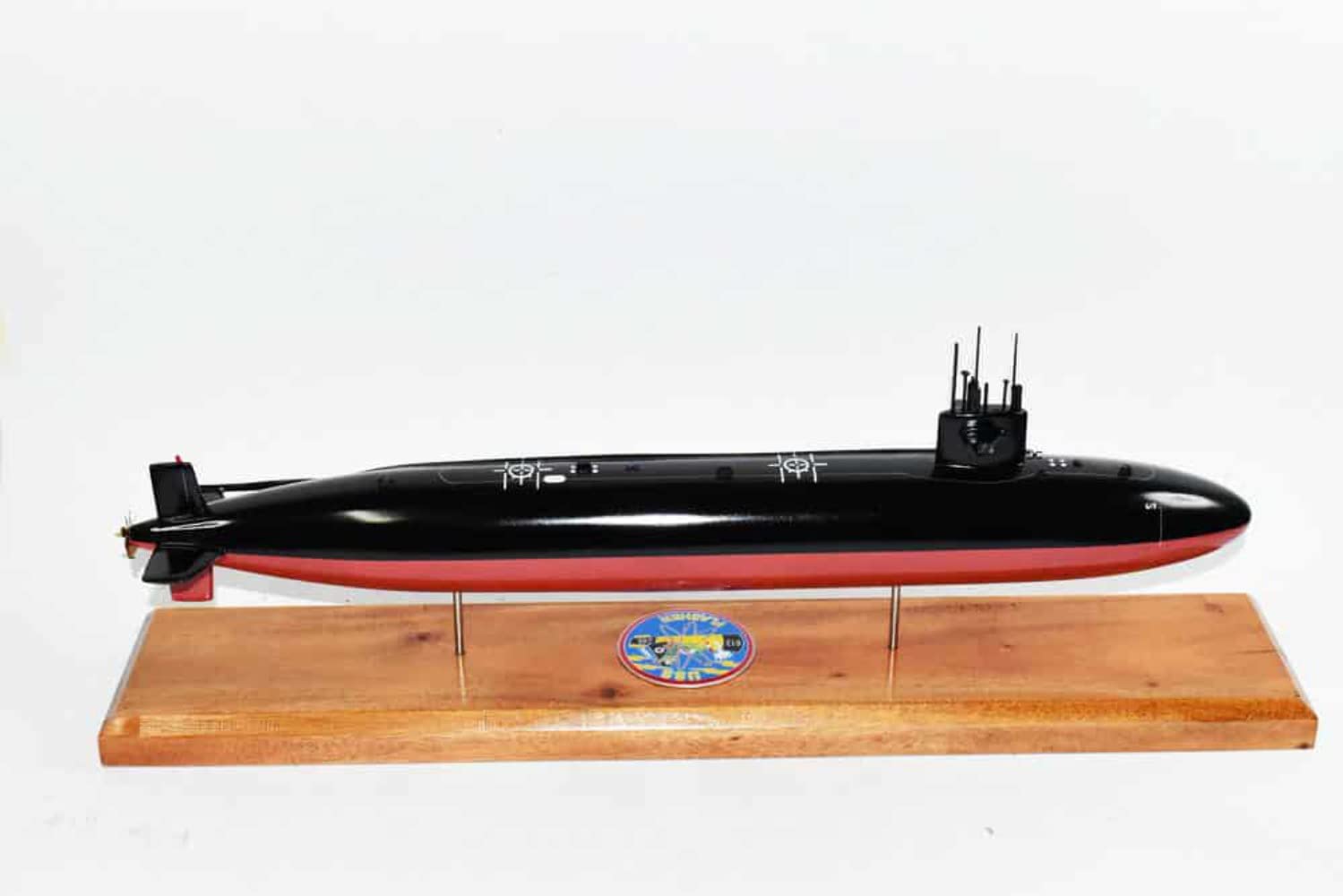 USS Flasher SSN-613 Submarine Model - US Navy Permit Class Scale Model in Mahogany | Collectible Military Ship Display for Home Office & Navy Enthusiasts