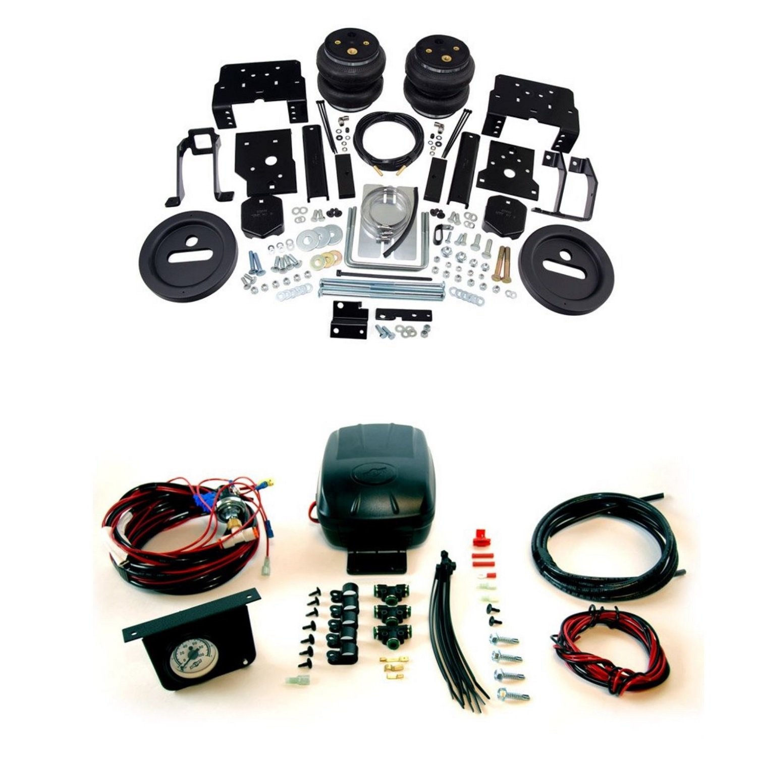 Air Lift 57596 25592 Rear Load Lifter 7500XL Series Air Springs with Load Controller II Compressor System Kit - Compatible with Ford F-250 & F-350 Trucks - Heavy Duty Towing & Payload Support for Smooth Ride