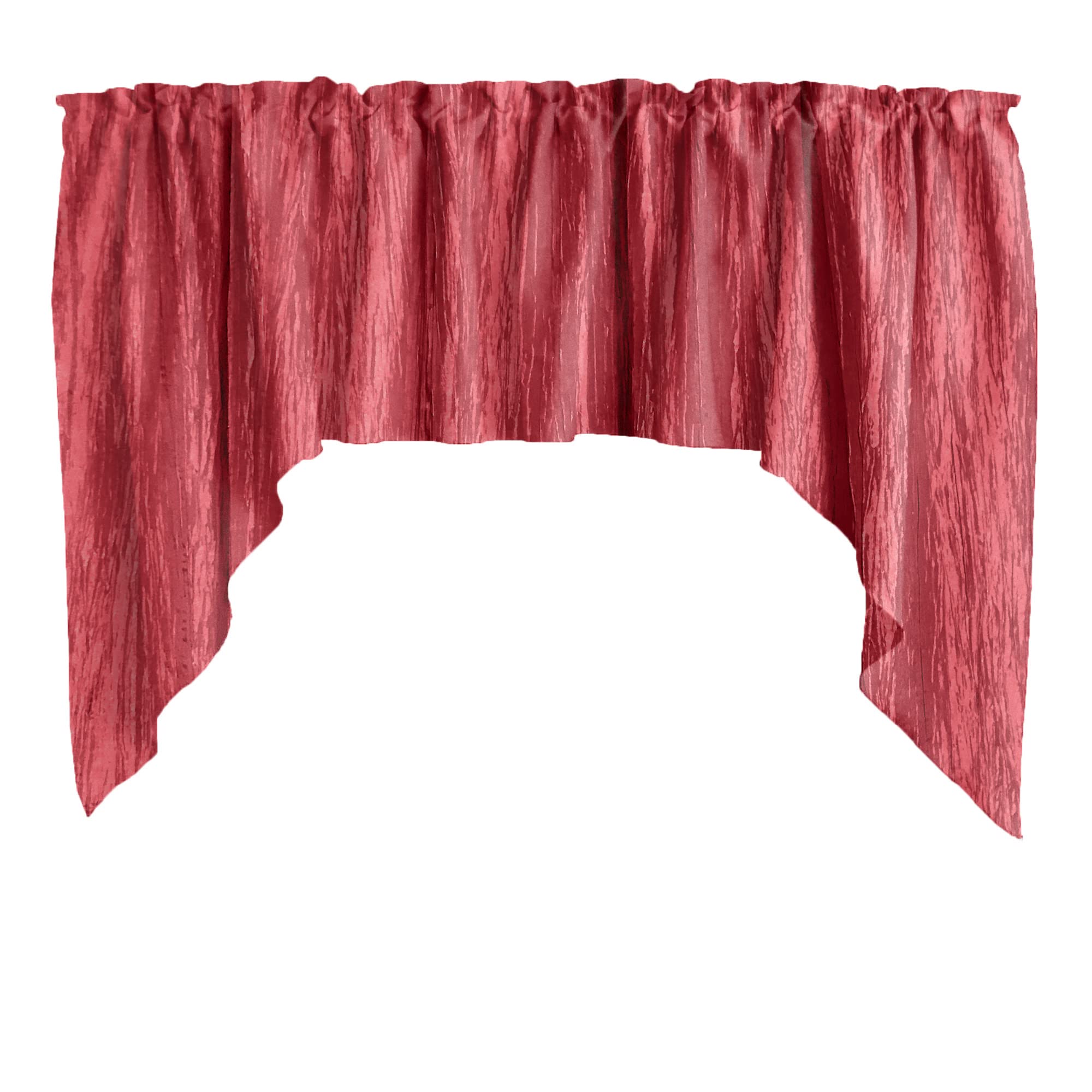 Crushed Crinkle Taffeta Window Valance - Elegant Home Décor for Bedroom, Nursery & Kitchen (Red) - Perfect for Adding Style to Windows & Enhancing Room Aesthetics