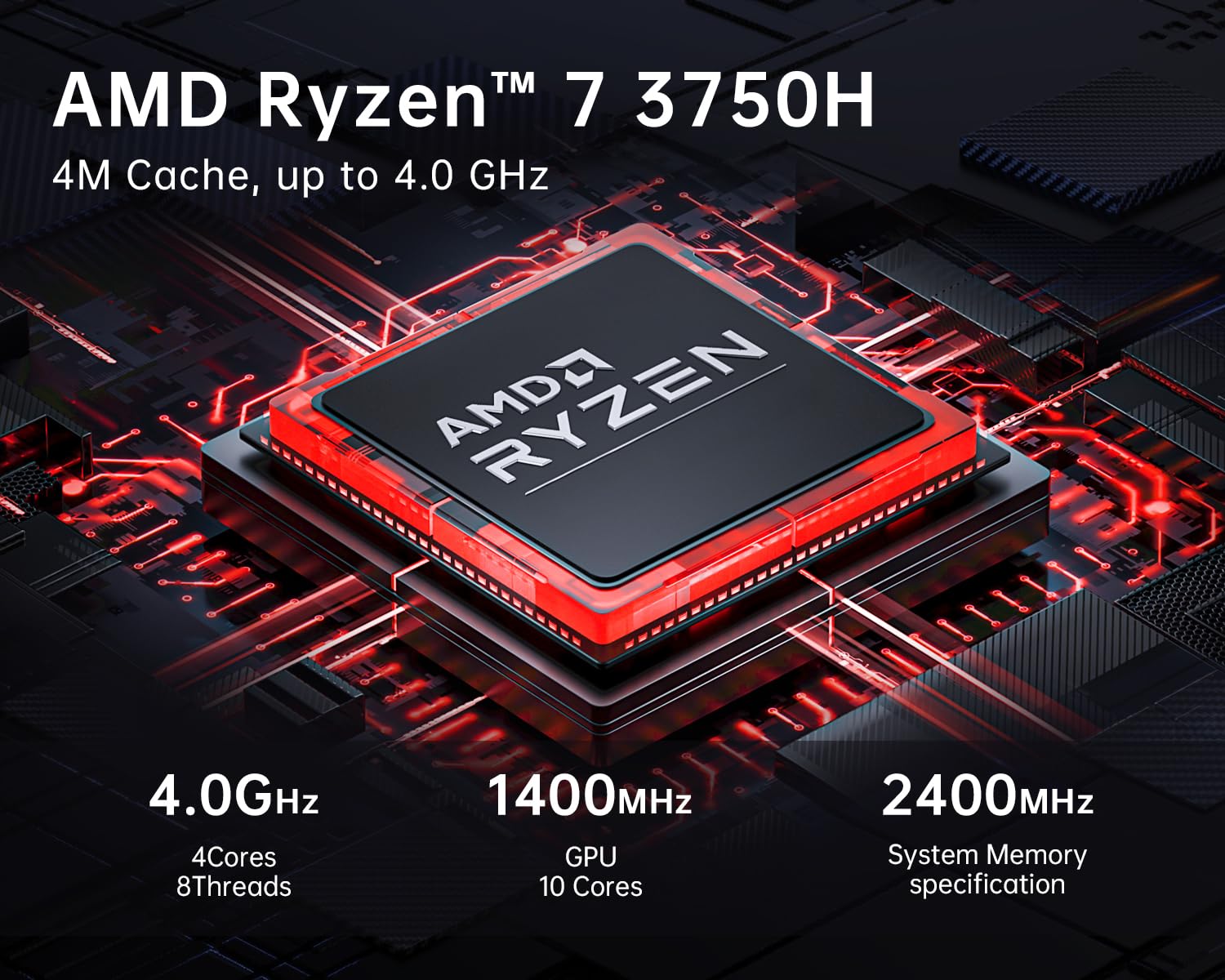 SkyBarium Mini PC AMD Ryzen 7 3750H (2.3GHz up to 4.0GHz) 8GB RAM 256GB SSD, Windows 11 Mini Computer with WiFi 5 & Bluetooth 4.2, 4K@60Hz Triple Display - Perfect for Home Office, Business Work & Gaming