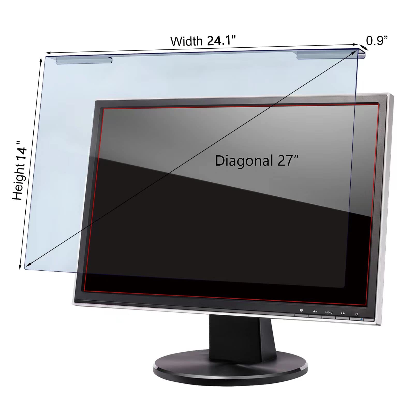 27 Inch Blue Light Blocking Screen Protector for Computer Monitors (24.1