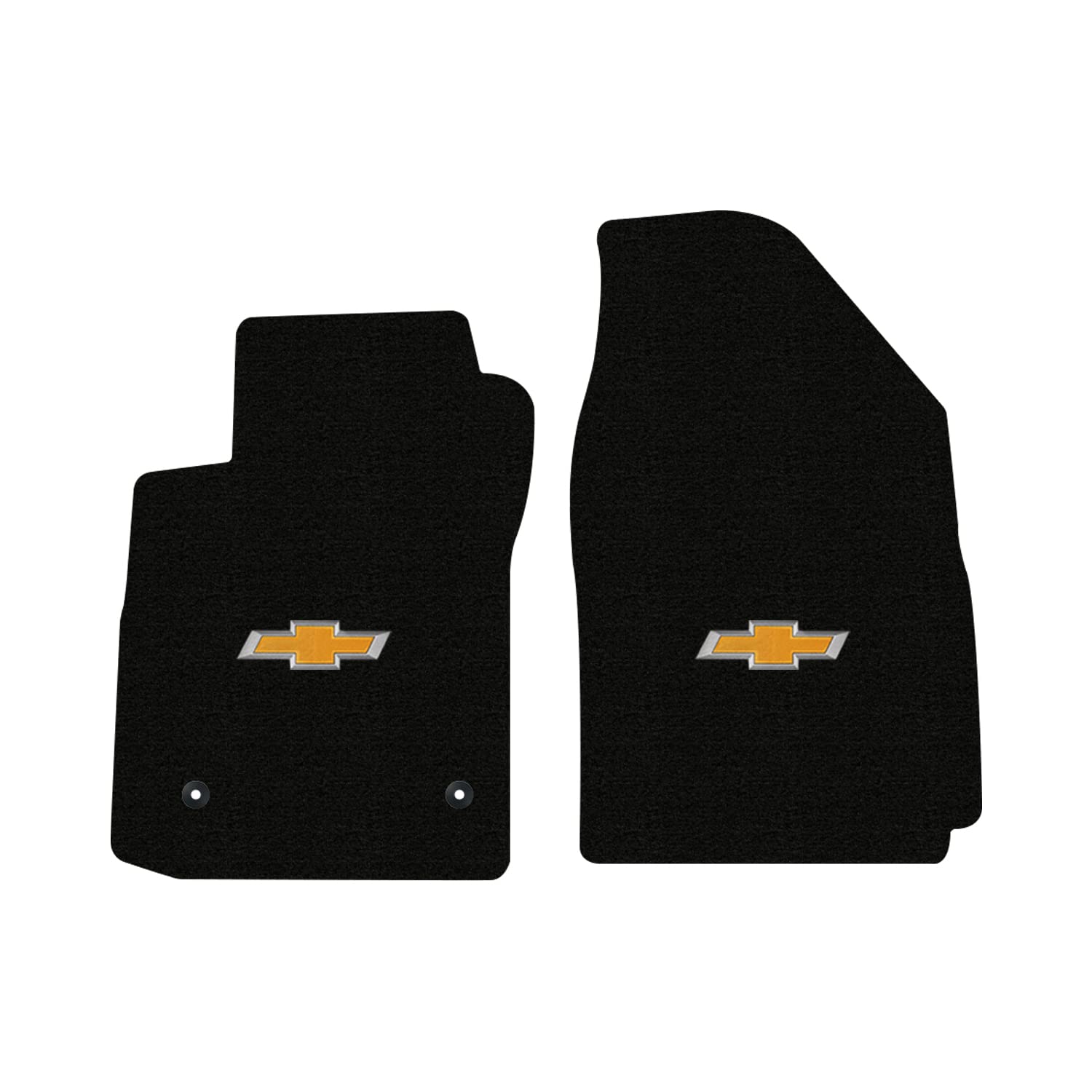 Premium Custom-Fit Carpet Floor Mats for Chevy Sonic 2012-2013 - Charcoal with Gold Bowtie Design (2-Piece Front Set) | All-Weather Protection & Luxury Interior Upgrade for Sedans