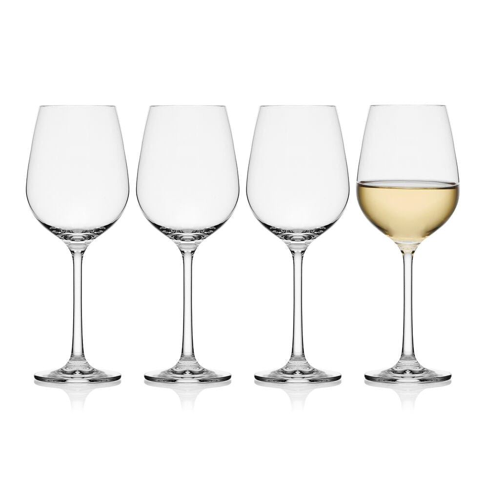 Premium Lana Set of 4 Crystal Clear White Wine Glasses - Elegant Stemware for Chardonnay, Sauvignon Blanc & Dinner Parties