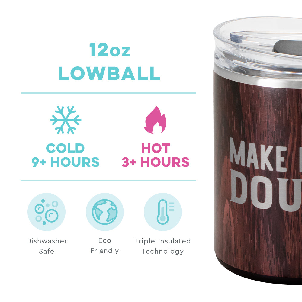 12oz Double Lowball Tumbler - Insulated Whiskey Glass for Bourbon, Scotch & Cocktails - Perfect for Home Bars, Parties & Gifts