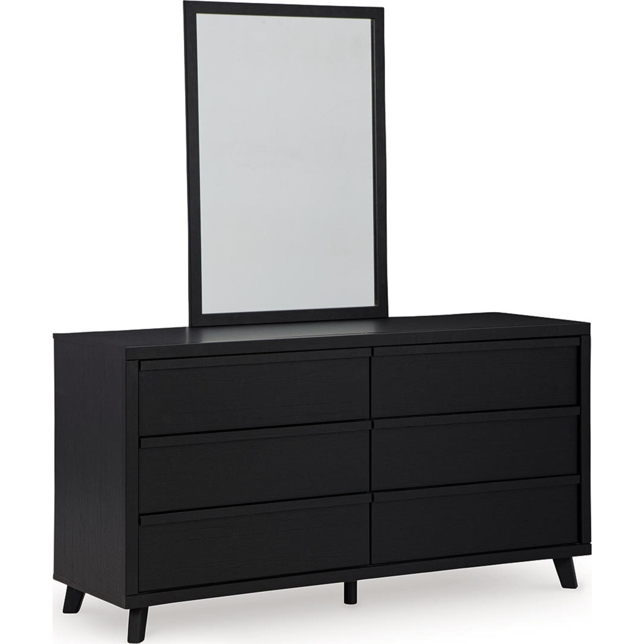 Danziar 6-Piece Modern Platform Bedroom Set - Queen Size Bed Frame with Nightstands & Dresser in Black Finish | Perfect for Small Spaces & Contemporary Bedroom Decor