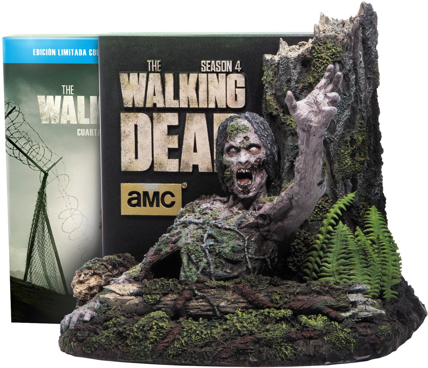 The Walking Dead Season 4 Complete Series Blu-Ray & DVD Combo Set with Exclusive Tree Walker Figure - 5-Disc Box Set (Region B Import from Spain) - Perfect for Horror Fans & Zombie Enthusiasts, Great for Movie Nights & Collector's Displays