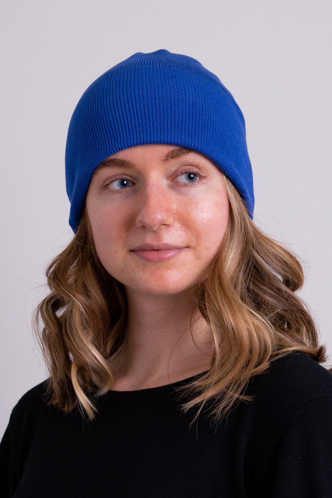 Cozy Knit Beanie for Men & Women - Soft Bamboo Cotton Blend in Cobalt Blue - Perfect for Winter, Outdoor Activities & Casual Wear