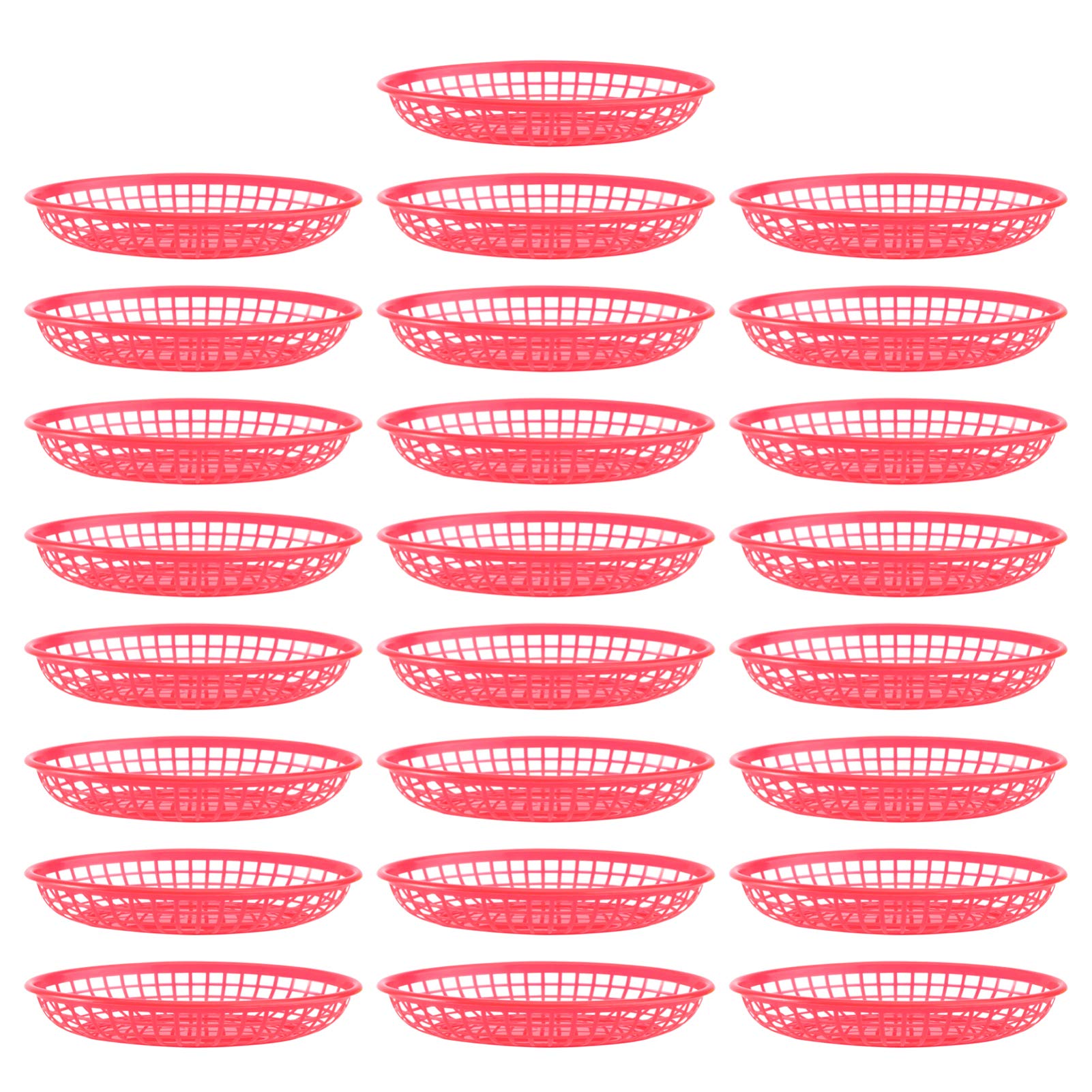 32-Piece Cabilock Round Plastic Fruit & Vegetable Storage Basket Set - Kitchen Countertop Organizer for Snacks, Bread, and Centerpiece Decor | Perfect for Pantry, Dining Table, and Party Serving