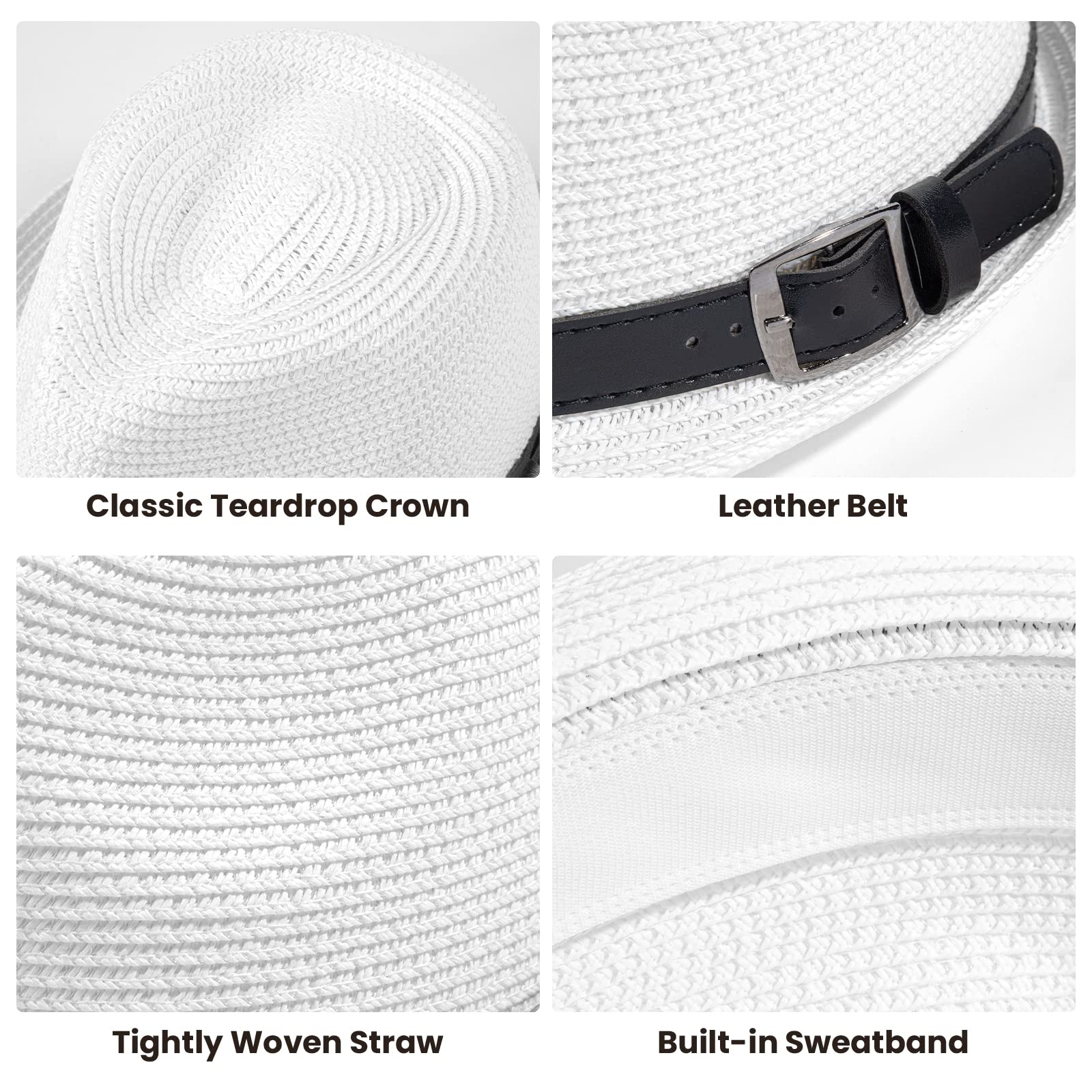 Stylish Straw Fedora Hats for Men & Women - Summer Sun Protection