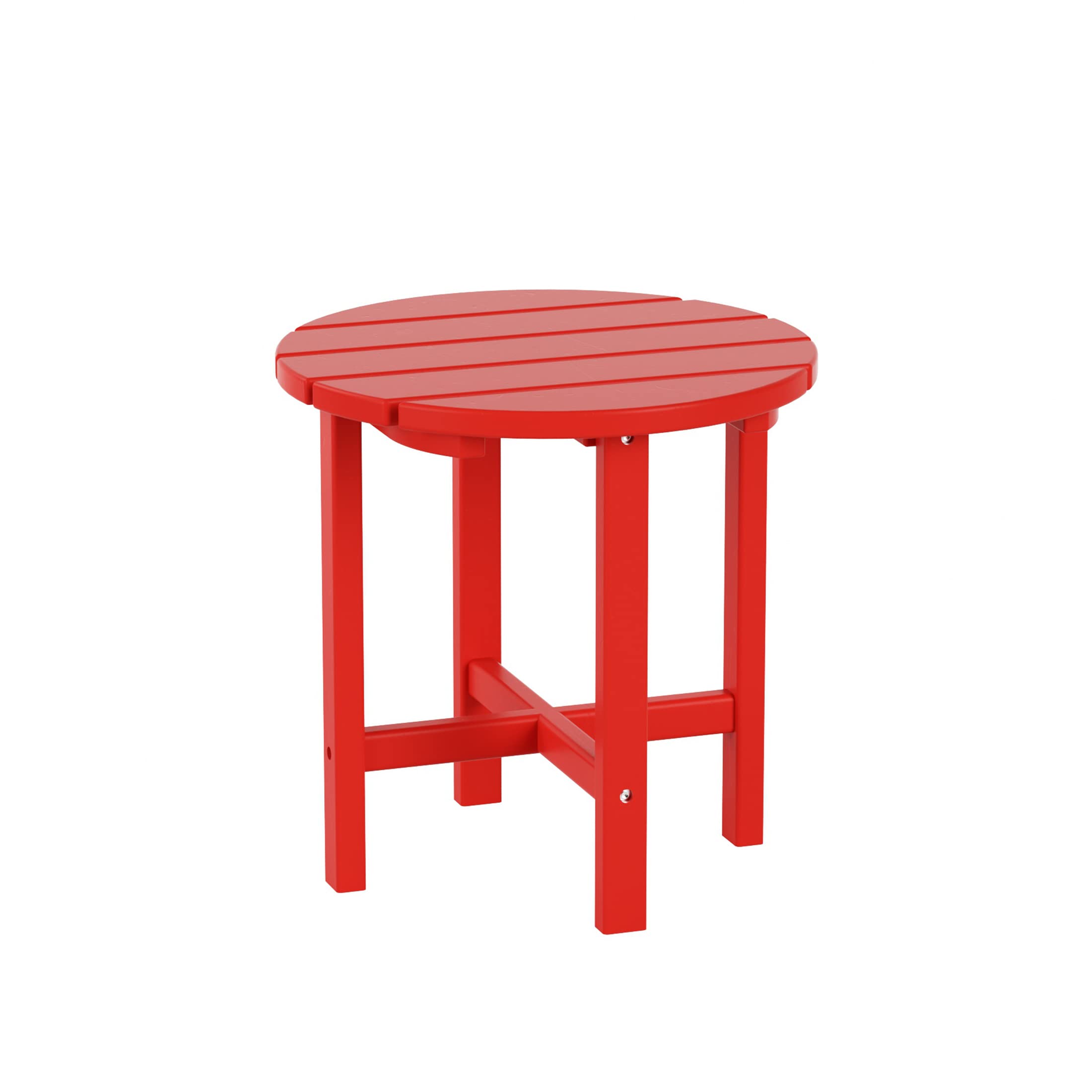 WO Home Furniture 2-Piece Outdoor Adirondack Chair Set with Side Table - Durable Poly Lumber Seating for Beach, Balcony, Patio, Backyard, Lawn & Garden - Classic Retro Lounge Chairs in Red - Perfect for Relaxing, Sunbathing & Outdoor Entertaining