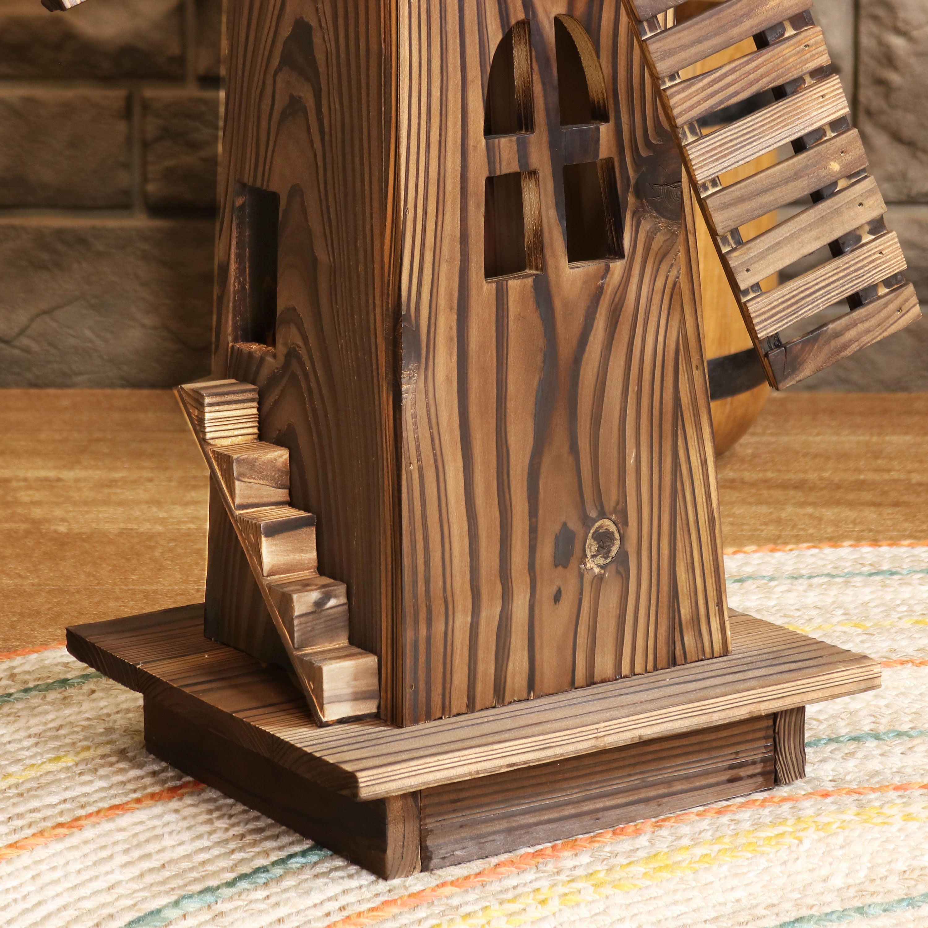 34-inch Sunnydaze Outdoor Wooden Decorative Dutch Windmill - Perfect for Garden, Lawn, and Patio Decor