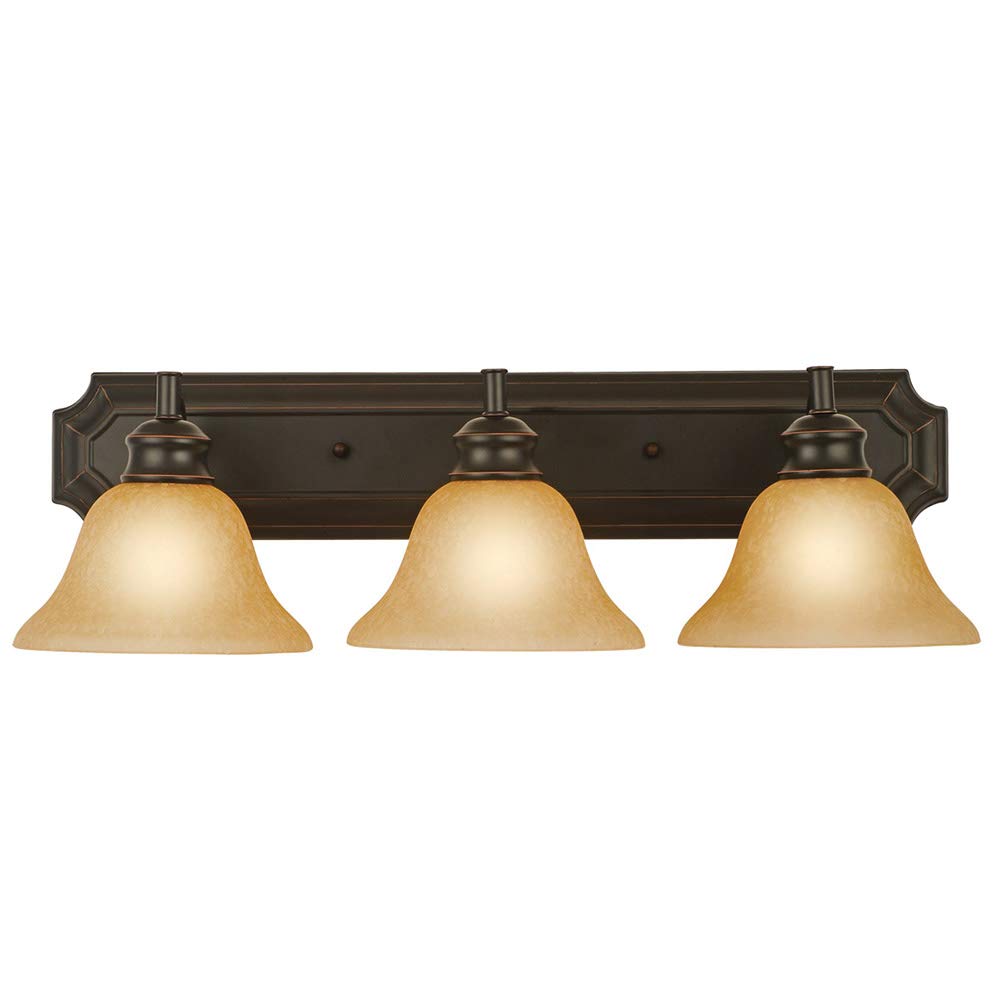Design House 509042 Bristol 3-Light Vanity Light in Oil Rubbed Bronze - Perfect for Bathroom Makeup Mirror Lighting & Bedroom Dressing Area