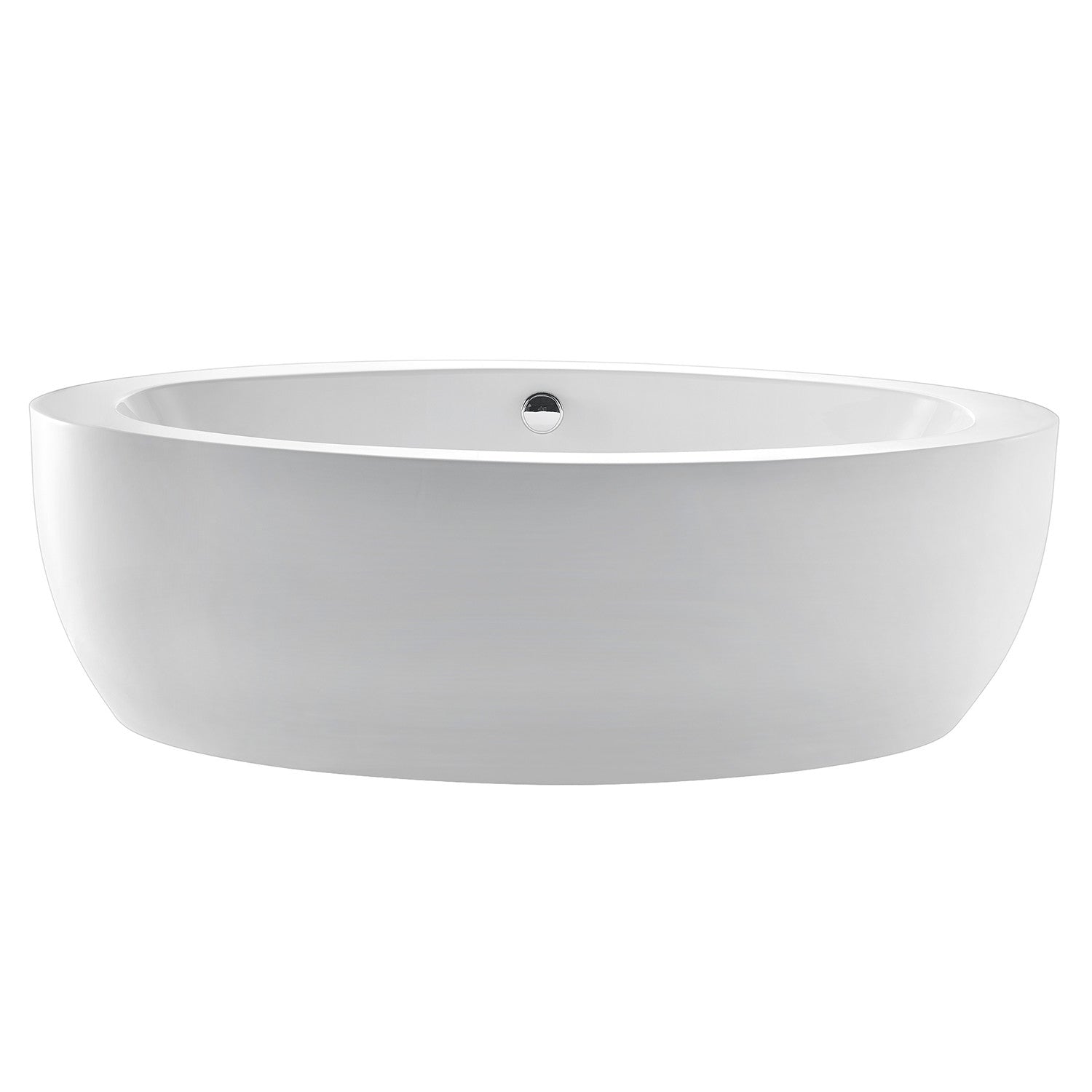 Aqua Eden 72 Inch Acrylic Oval Freestanding Bathtub - Double Ended Soaking Tub with Drain, Glossy White Finish | Perfect for Luxury Bathrooms & Spa Retreats