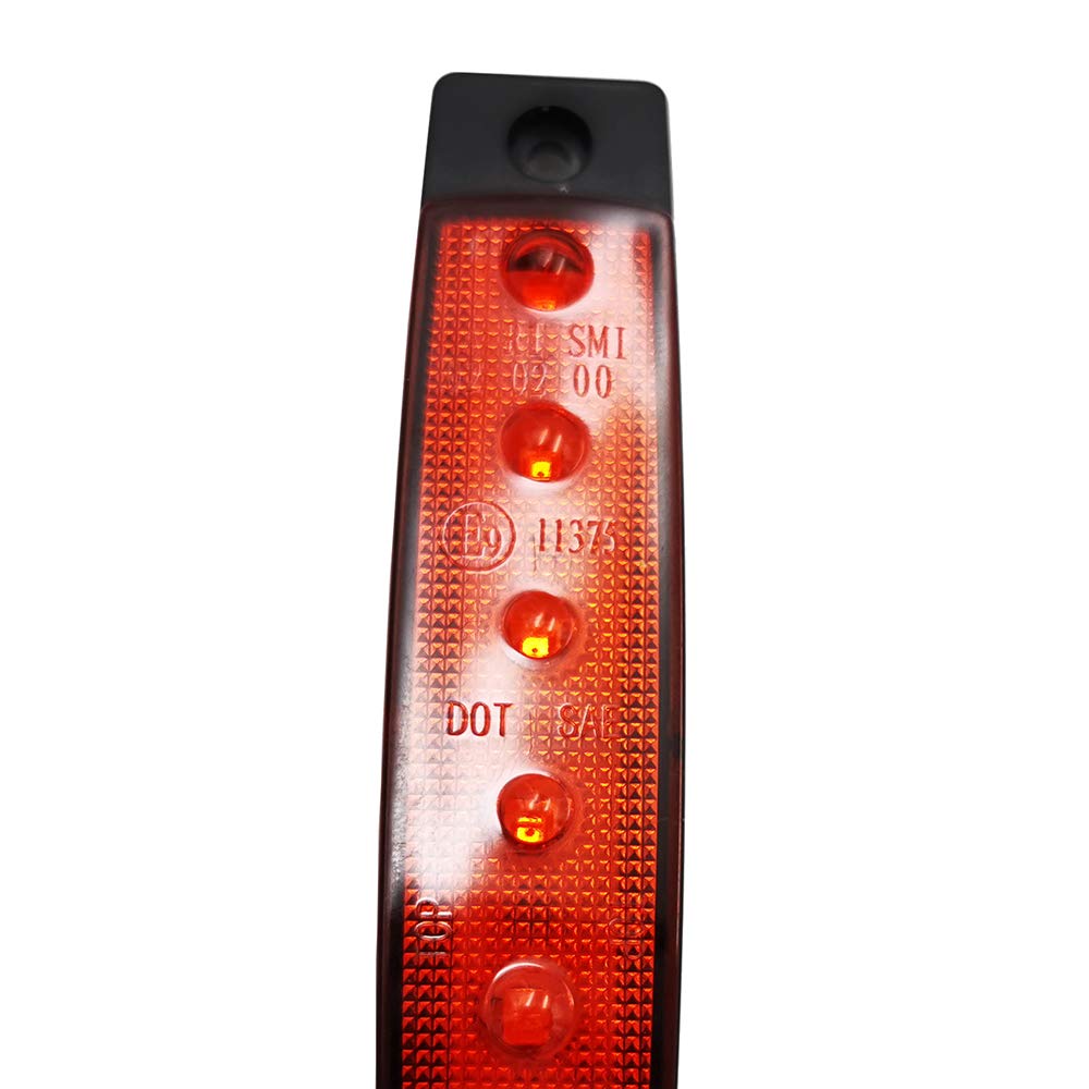 White Red Amber LED Side Marker Lights - 6 LED 2835 SMD Clearance Lamps for Trucks, Trailers, RVs, Campers, Pickups, Tractors, SUVs & Boats - 12V DC Shockproof (Pack of 30) - Perfect for Night Driving Safety & Vehicle Visibility