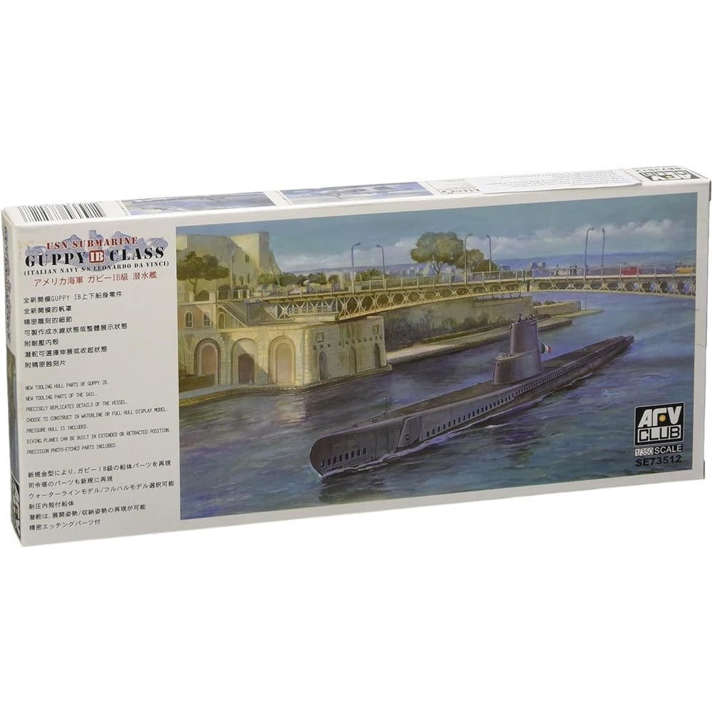1/350 Scale USN Guppy LB Class Submarine Model Kit - SS Leonardo Da Vinci - AFV SE73512 - Perfect for Collectors, Military Enthusiasts & Model Builders