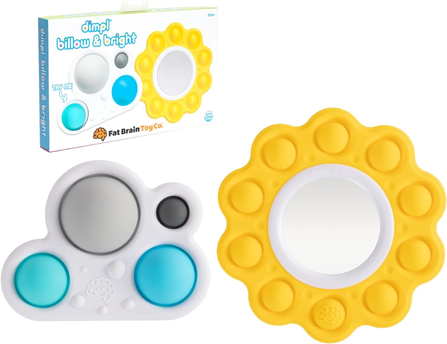 Fat Brain Toys Dimpl Billow & Bright - Sensory Baby Toy for Fine Motor Skills Development - Perfect for Playtime, Learning, and Stress Relief