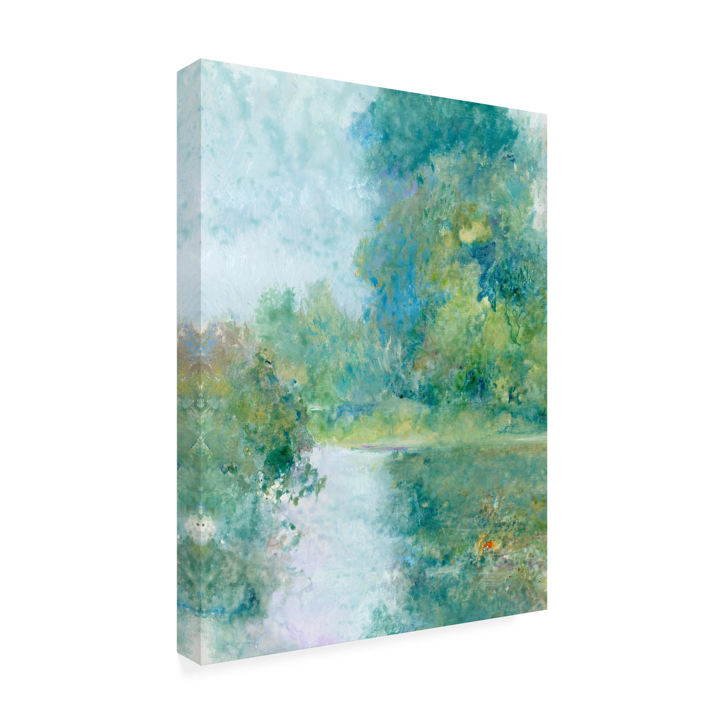 Tranquil Stream II Canvas Wall Art by Tim O'Toole - Handmade Landscape Painting for Living Room, Bedroom & Office Decor