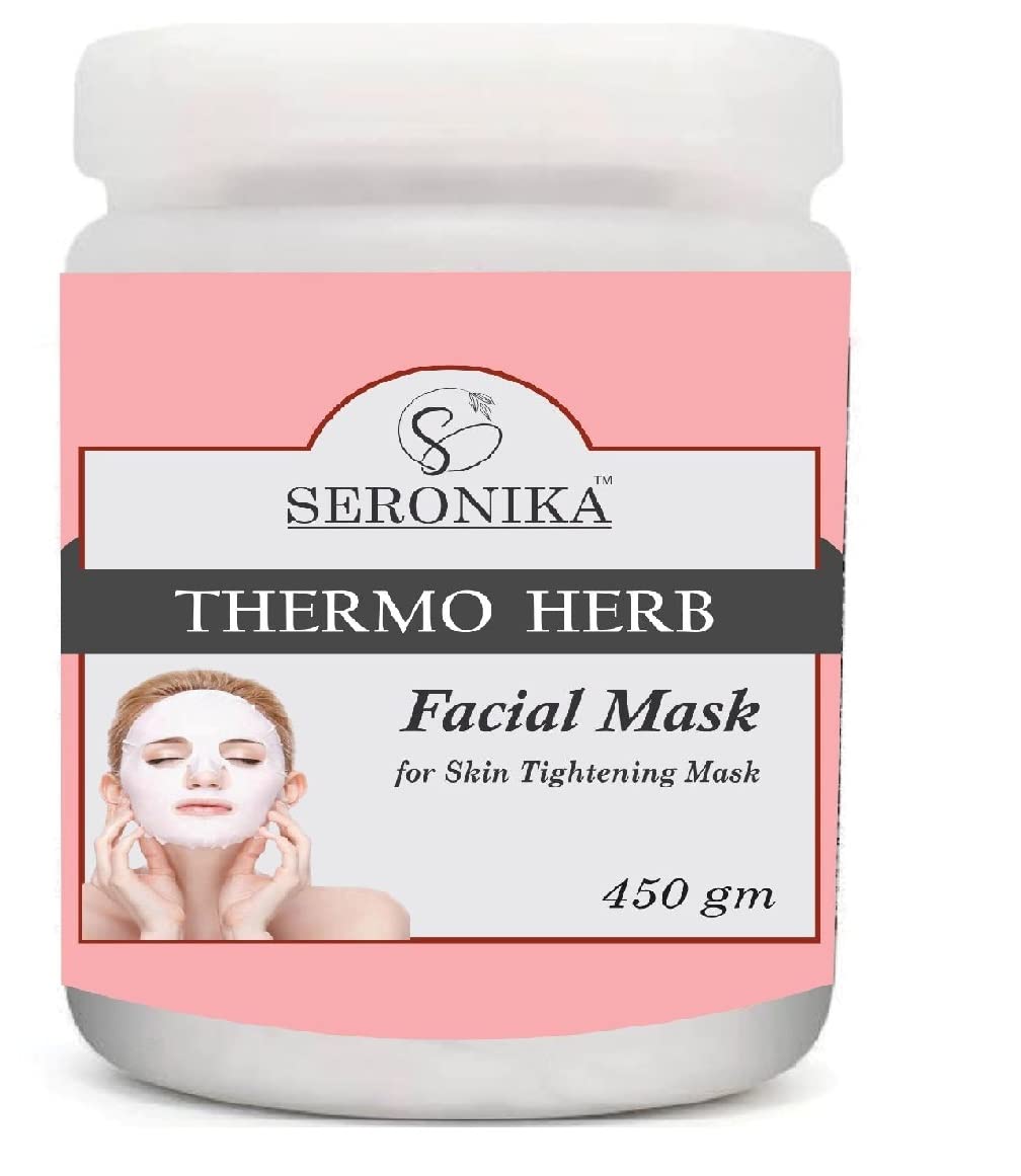 Seronika Thermo Herb Face Pack - Anti-Aging Wrinkle Treatment Powder Mask for Fine Lines Reduction | Suitable for All Skin Types | Includes Free Thermo Mask Sheet (450g) | Perfect for Spa Nights & At-Home Skincare Routines