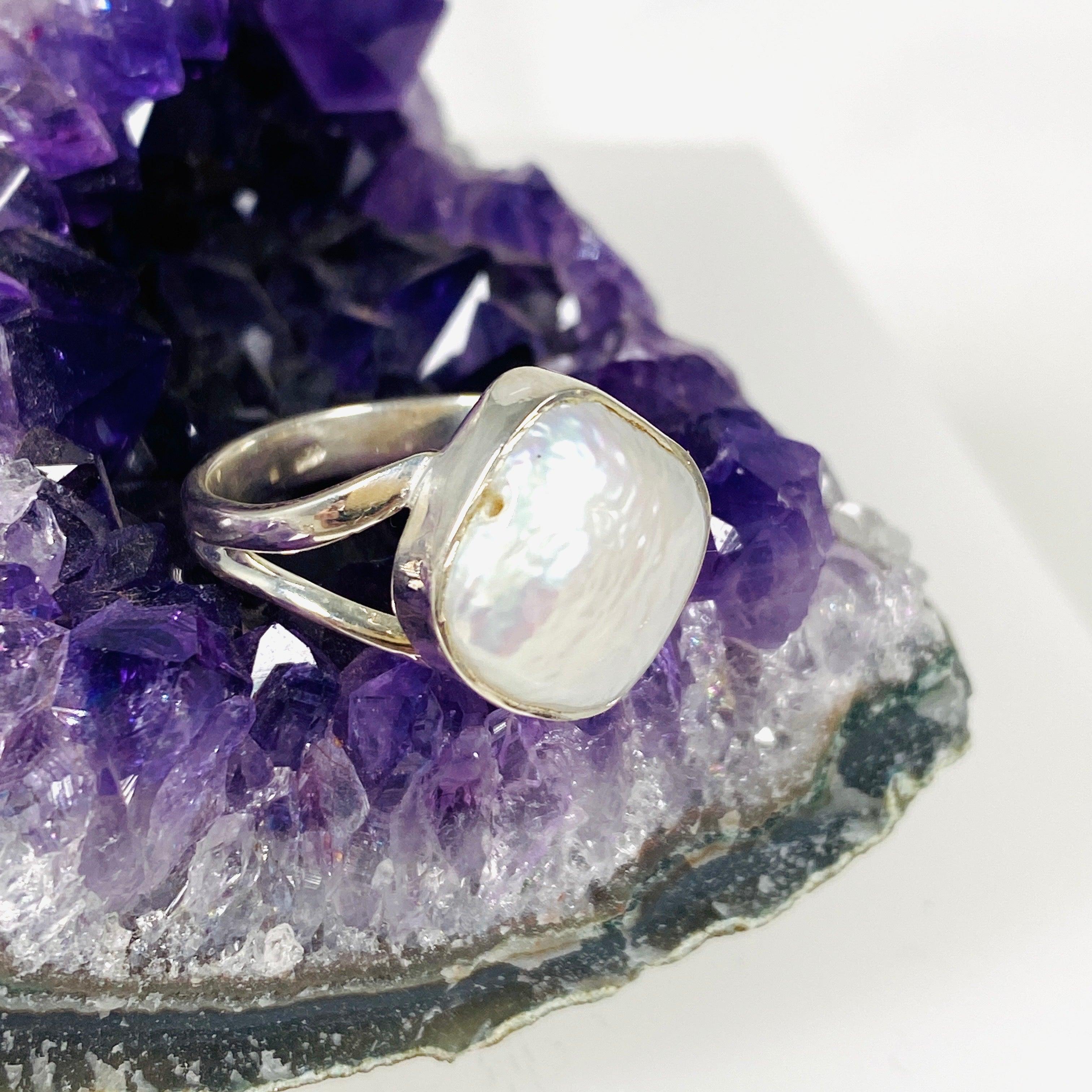 Elegant Pearl Ring Size 8 - KRGJ2931 for Women | Perfect for Weddings, Parties & Special Occasions